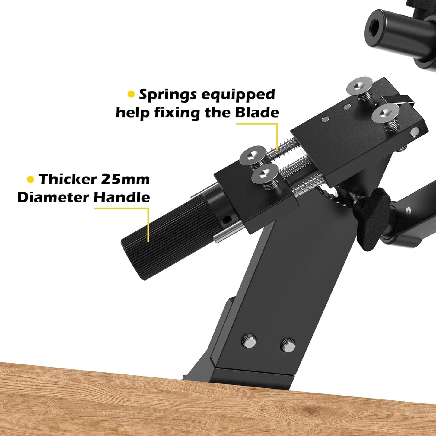 SporGain [Updated] Lawn Mower Blade Sharpener 15°-45° Adjustable Frame with Ball Bearing Manufacture Handle for Right & Left Hand Blades, Use with Angle Grinder, Black