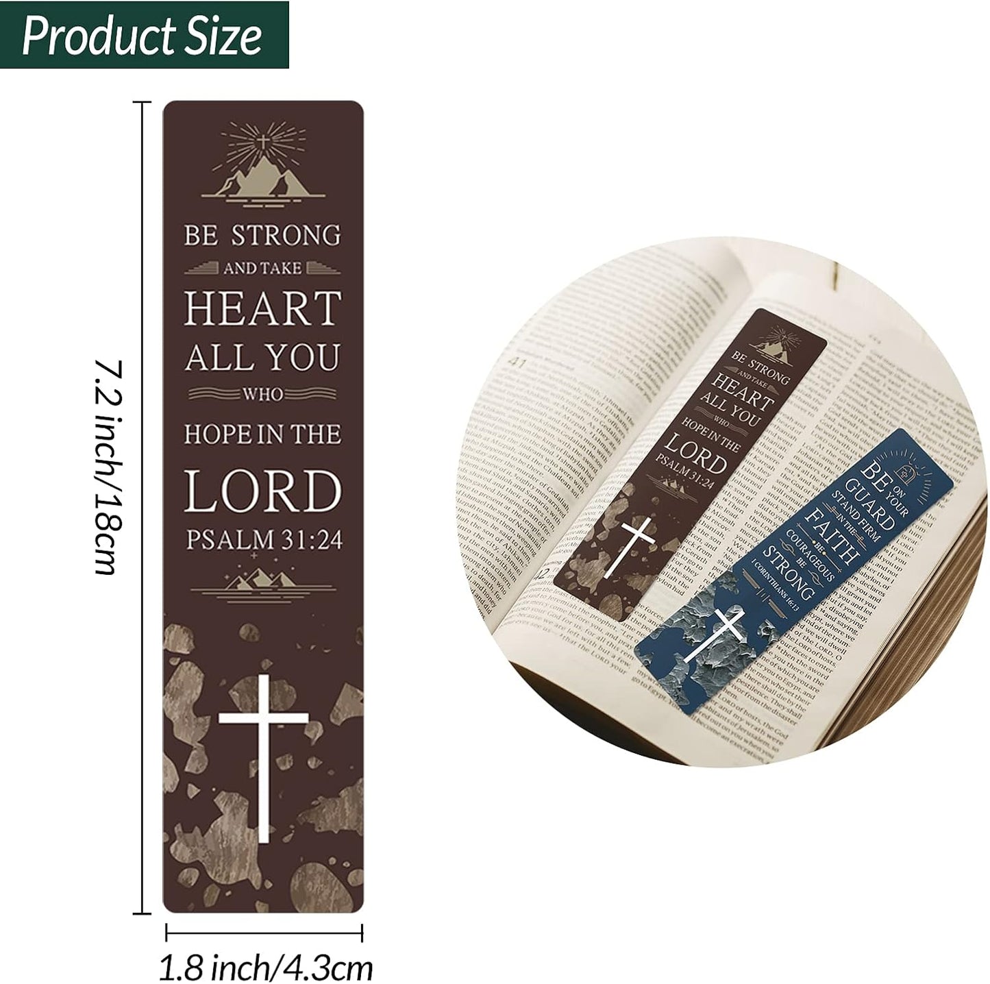 ANZON MORIES 48 Pieces Christian Scripture Bookmarks with Bible Verse Quotes & Storage Box, Inspirational Book Mark Religious Marker Christian Art Gift Bookmark for Reading Lover, Men, Women, Kids