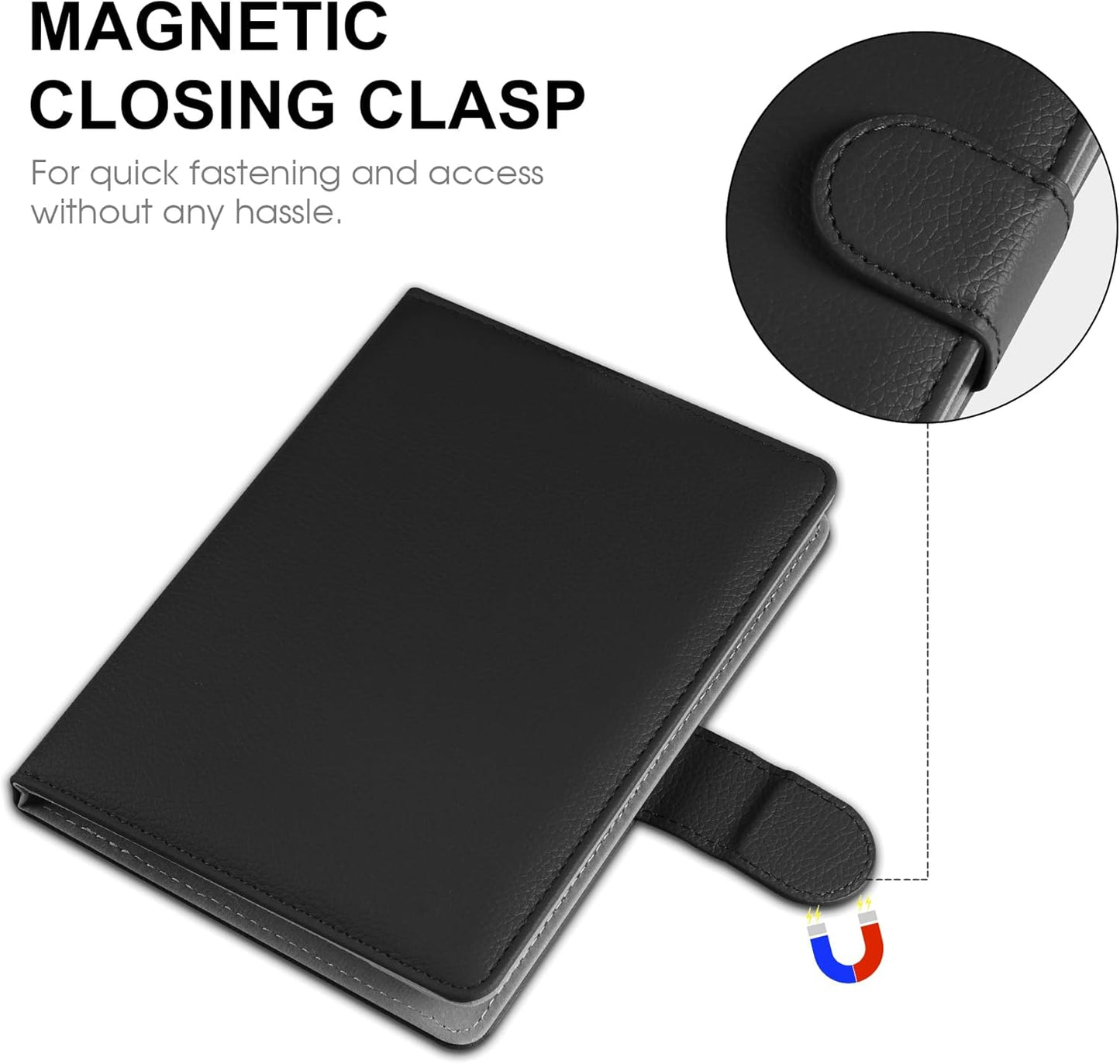 Universal Case for 6-6.8 inch E-Book Reader Compatible with 6.8" Kindle Paperwhite/6-6.8" Kobo Clara HD/Kobo Clara 2E,6" EReader Protective Cover Built-in Pocket,Black