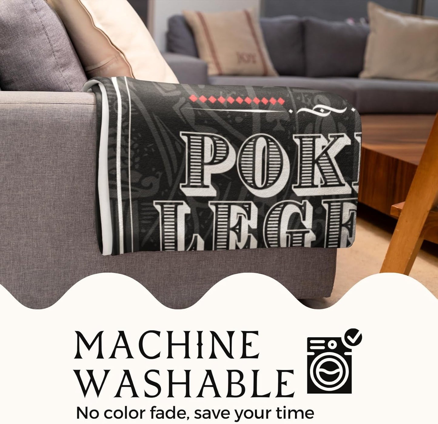 Poker Gifts for Men, Unique Poker Player Throw Blanket, Skin Friendly, Gifts for Birthday Christmas - 50" x 65"