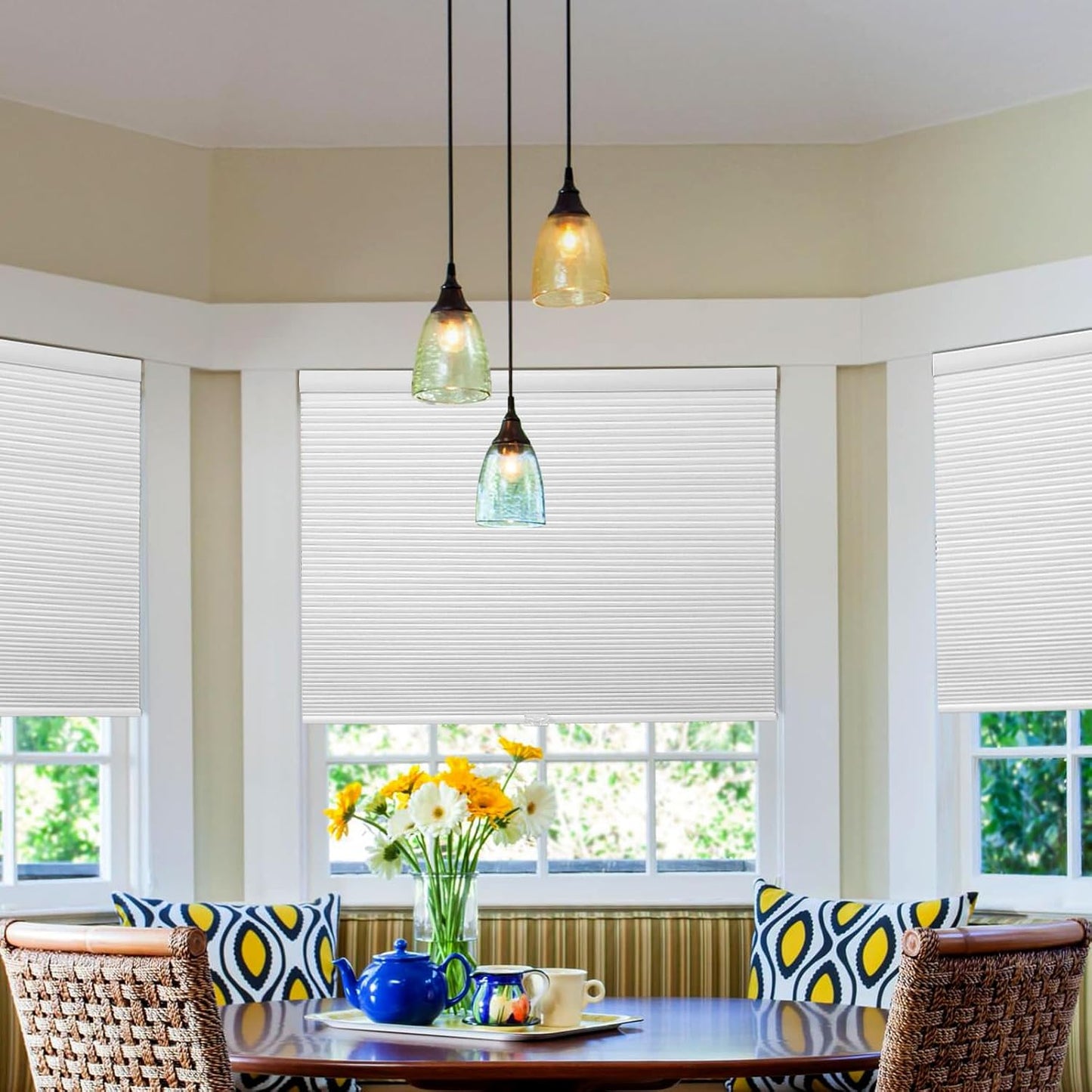 BlinDecor Blackout Cellular Shades Cordless 30x64 in Honeycomb Blinds Windows Shade Easy Install & Clean Shades for Door Room Home Privacy, Blackout White