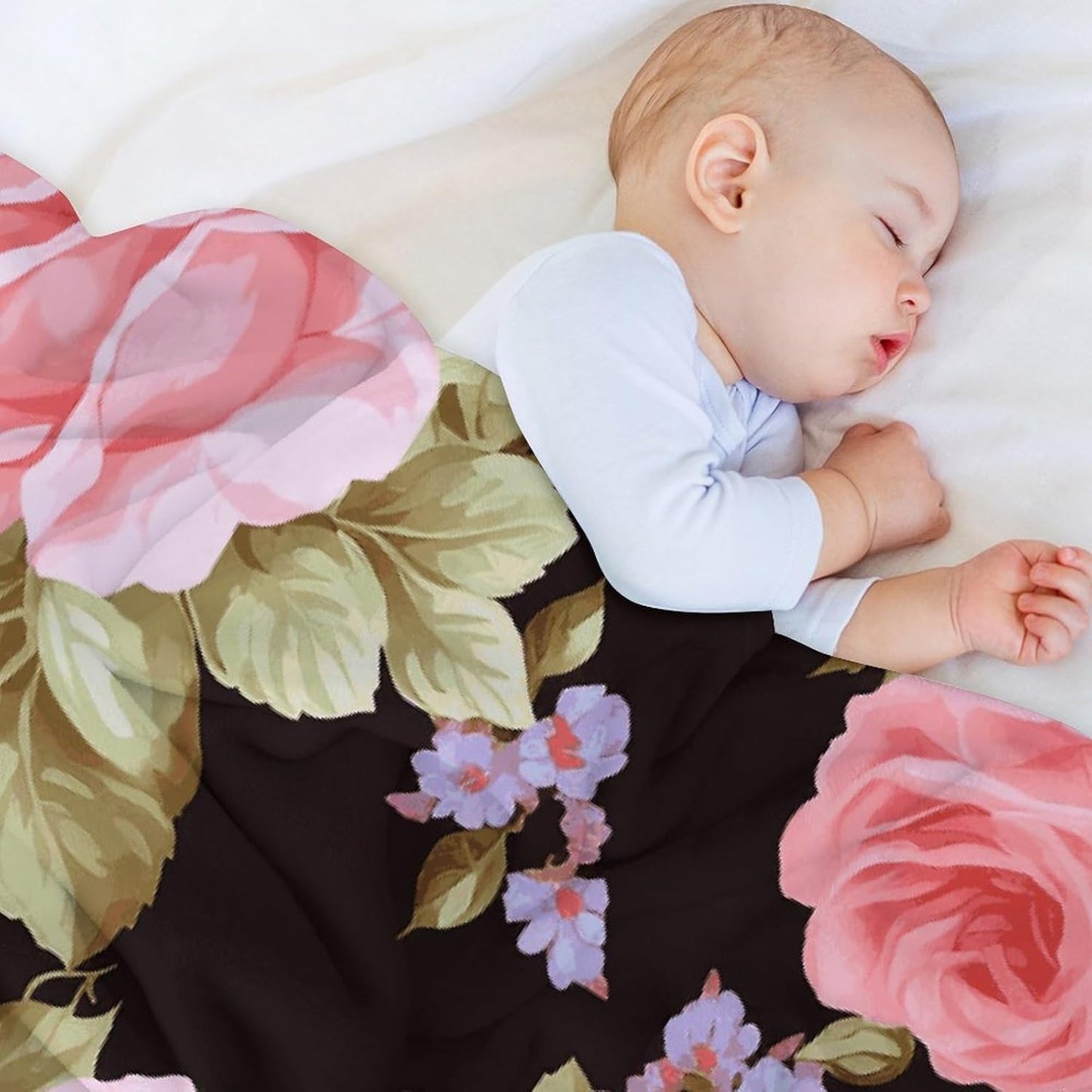 Pink Rose Blanket Super Soft Lightweight Throw Blanket Cute Cozy Warm Bed Blanket Decorative Fuzzy Blanket All-Season Home Decor Gift for Sofa Couch Living Room 30"*40"（76 * 100cm）