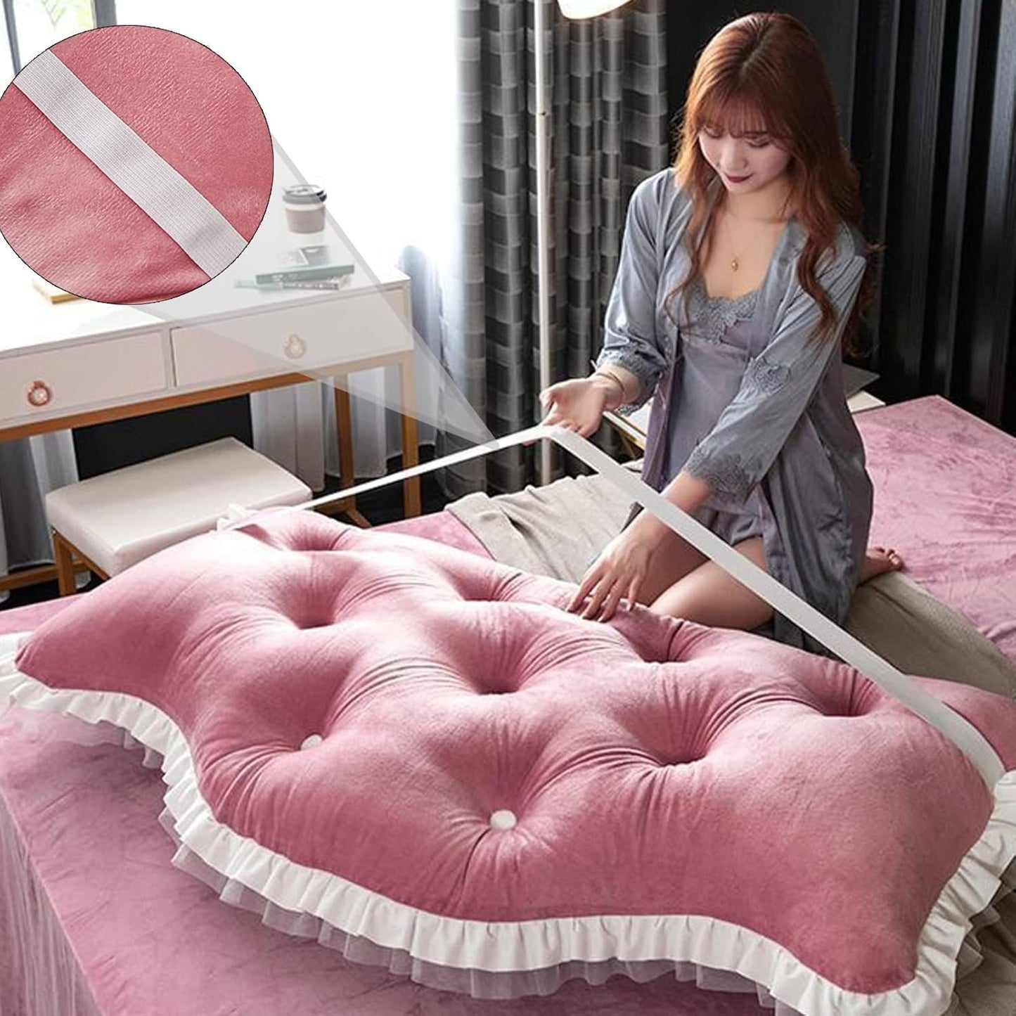 120CM Lumbar Support Pillow for Headboards - Backrest Cushion for Bed, Ideal, Comfortable Back Support for Relaxation and Rest (A 150CM / 59.05 in)