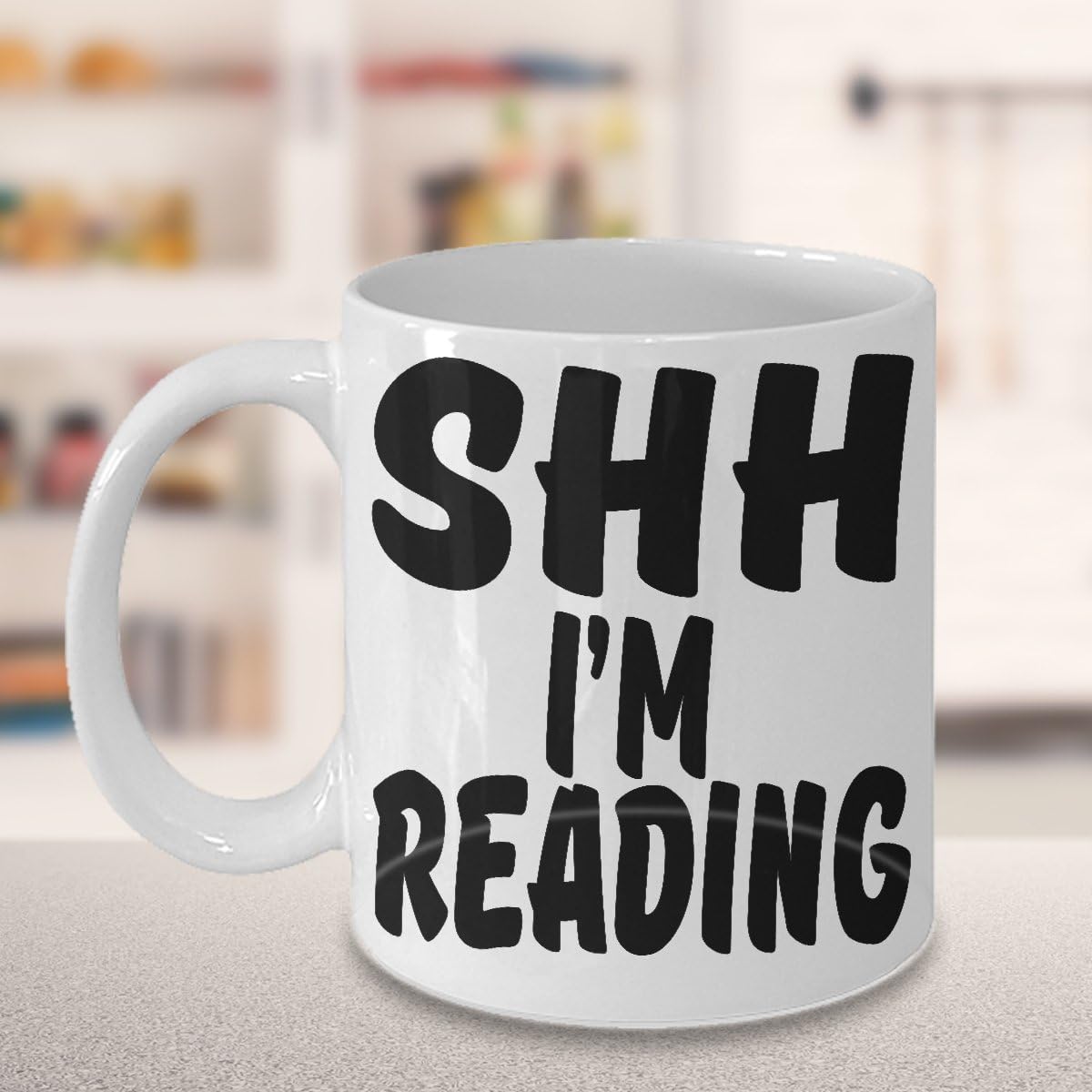 SHH I'M READING MUG ~ Book lover -I love hot girls - Book lover gift -reading quote - funny love to read - mug if you can read this - librarian gifts White coffee Tea Cup 11 Oz