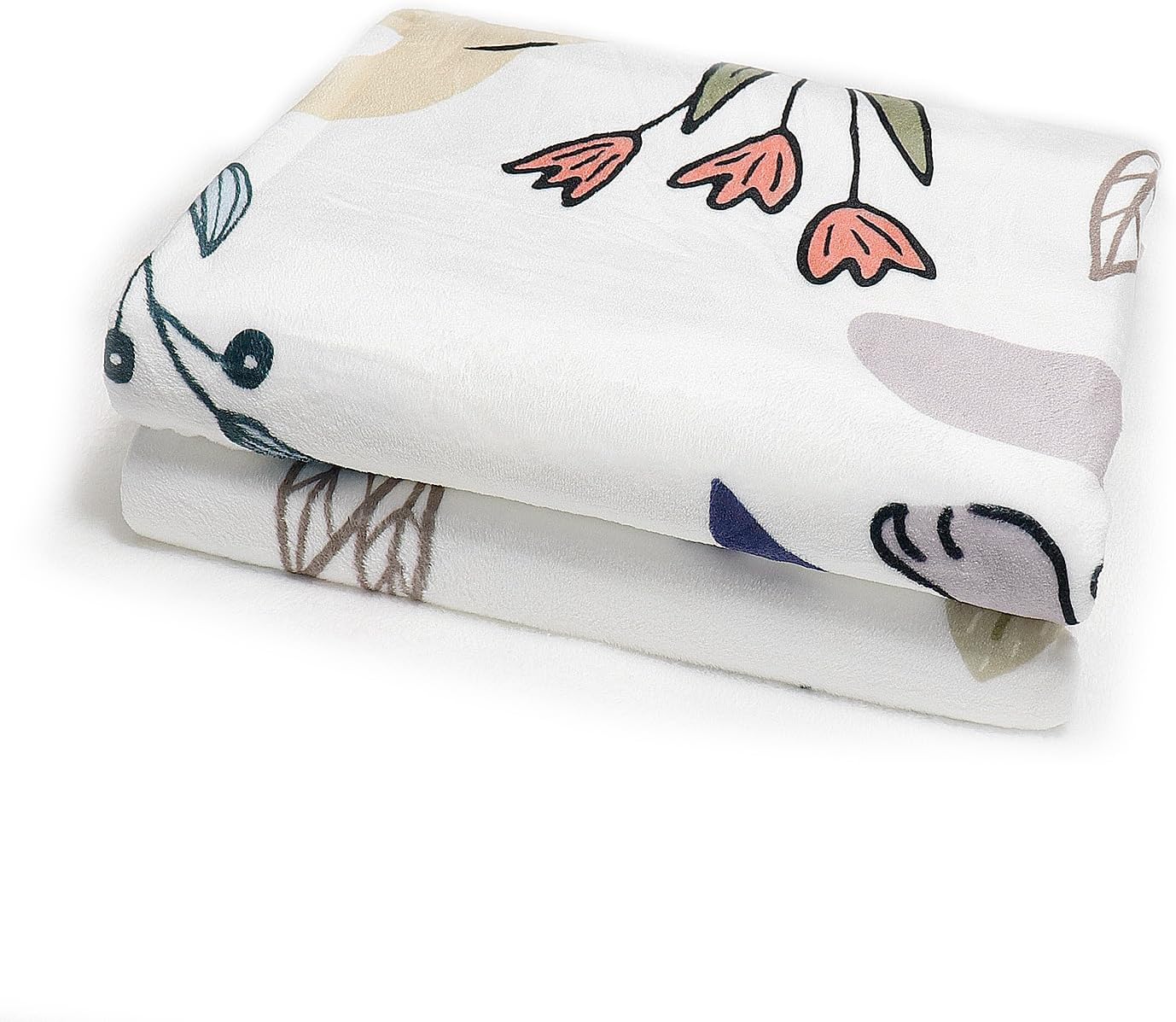Cat Throw Blanket Floral Flower Throw Blankets Gift for Cat Lover Throw Blanket Cats Themed Flannel Cozy Fuzzy Plush Throw Blankets for Bed Chair Couch 60" X 80"