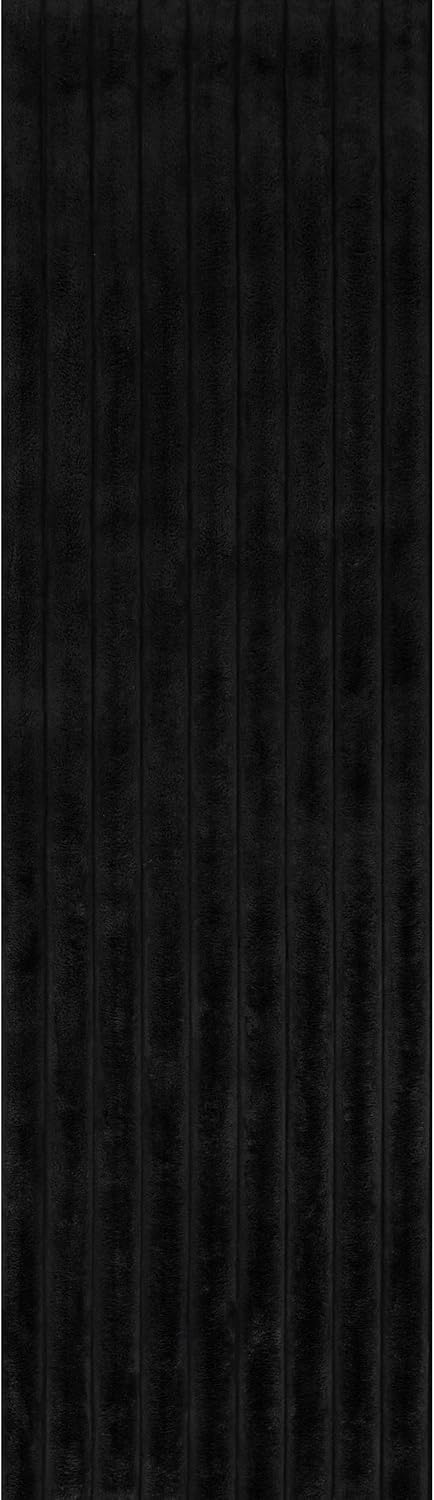 nuLOOM SuperiorWash Collection Kai Charcoal, 2'6" x 8', Fluffy and Cozy, High Traffic, Stain Resistant, Easy Clean, Durable Washable Runner for Bedroom, Living Room, Dining, Den, Foyer, Entryway