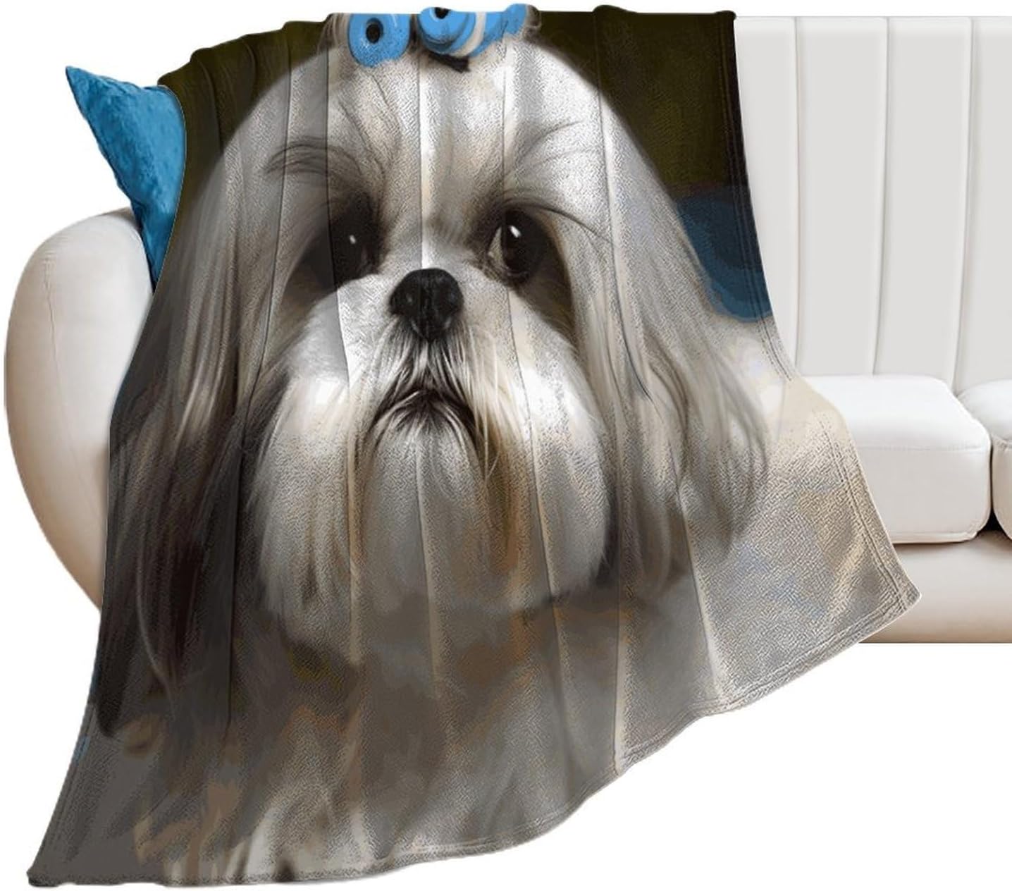 Shih Tzu Dog Blanket Super Soft Lightweight Throw Blanket Cute Cozy Warm Bed Blanket Decorative Fuzzy Blanket All-Season Home Decor Gift for Sofa Couch Living Room 60"*80"（150 * 200cm）