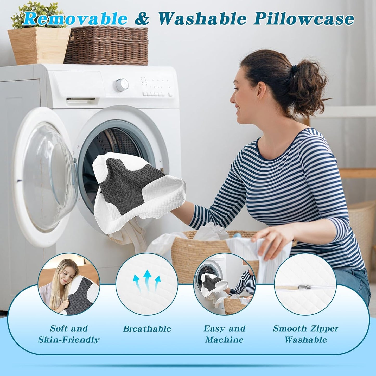 Side Sleeper Pillow with Arm Hole, Upgraded Height Arm Pillow for Larger Frames, Shoulder Relief System, Premium Memory Foam, Suitable for Side, Back and Stomach Sleepers - Grey