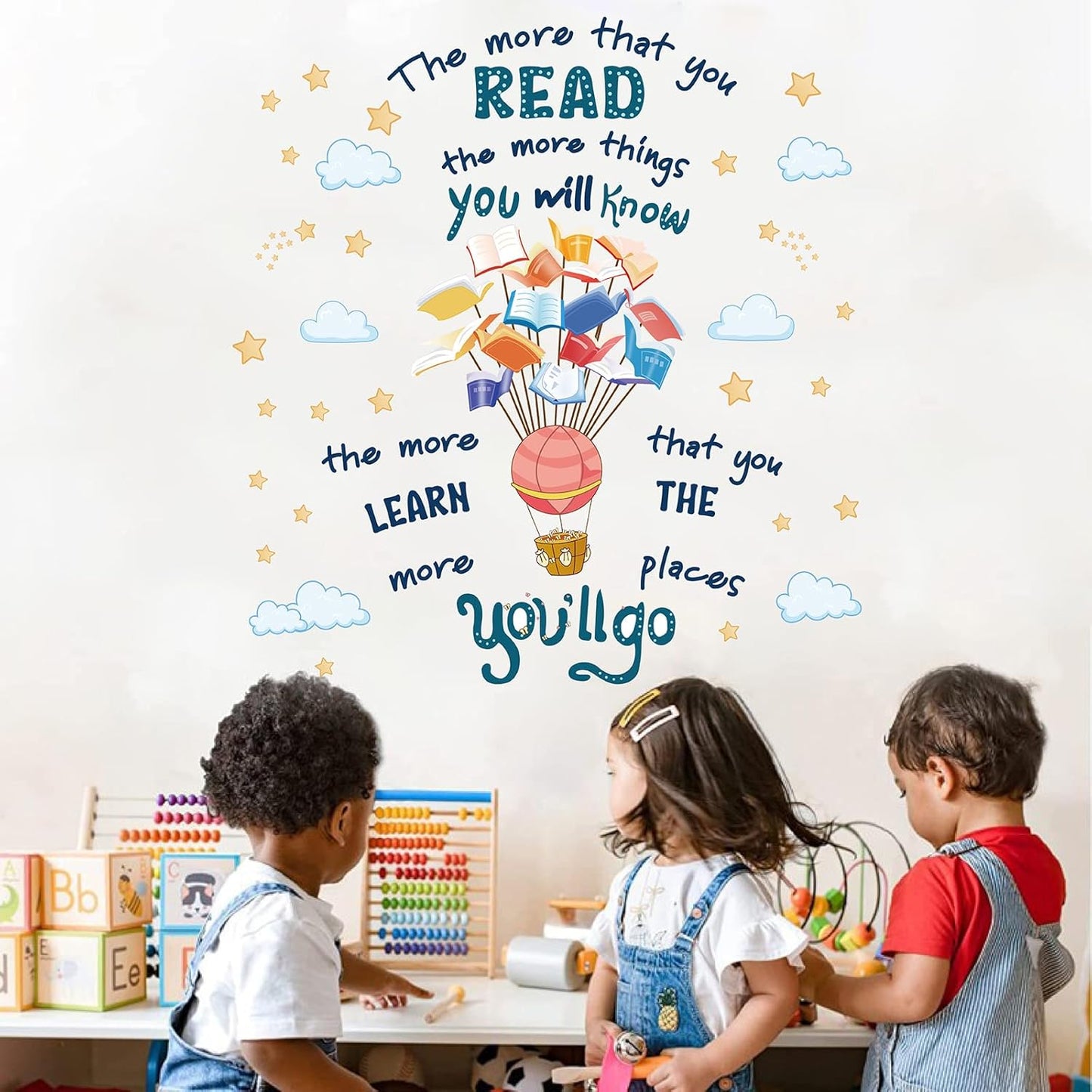 Reading Corner Wall Decals for Classroom – Preschool Classroom Decor, Library Wall Art, Motivational Kids Wall Stickers, Educational Reading Corner Decor