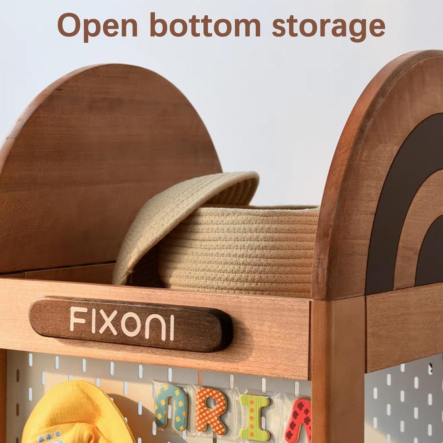 Rotating Bookshelf, Corner Shelf, Corner Bookshelf with Pegboard, Made of Solid Wood, Suitable for Children's Rooms, Study Rooms, Bedrooms, and Bookcases