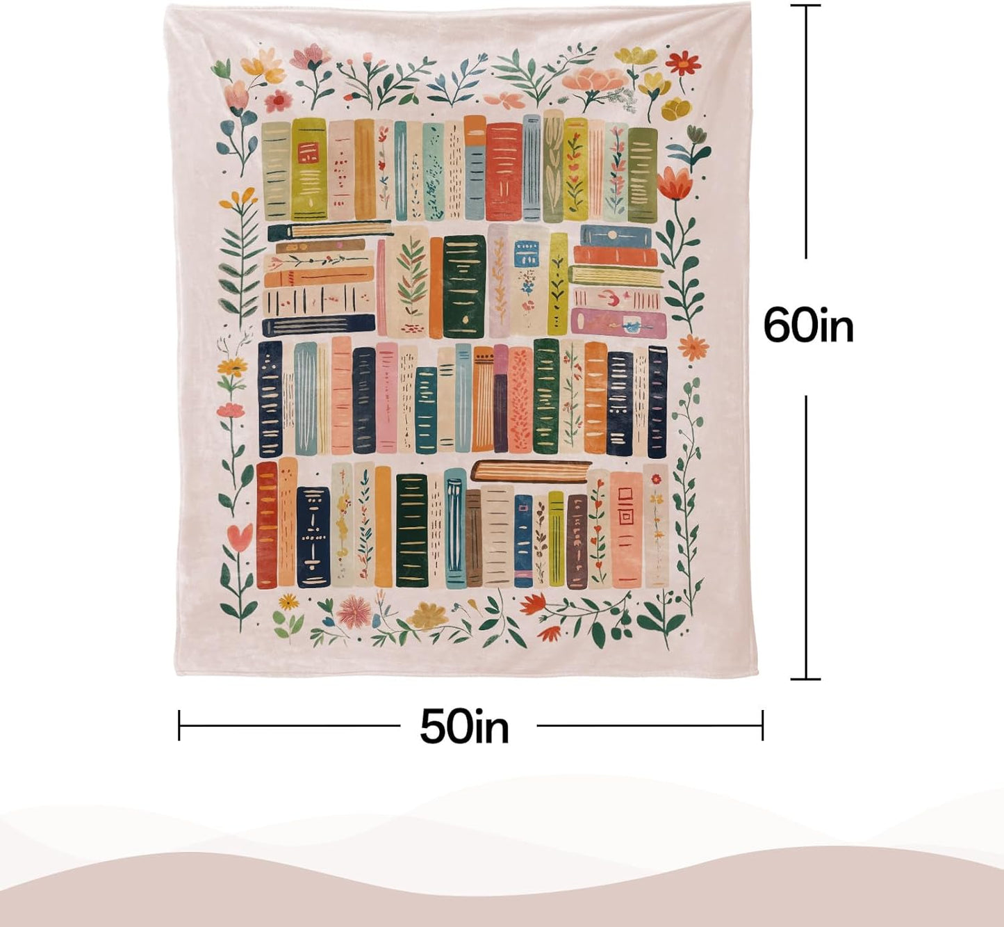 Book Lovers Gifts, Reading Blanket for Readers, Bookish Book Club Reading Librarian Gifts Blanket 60"x50" (Pink)