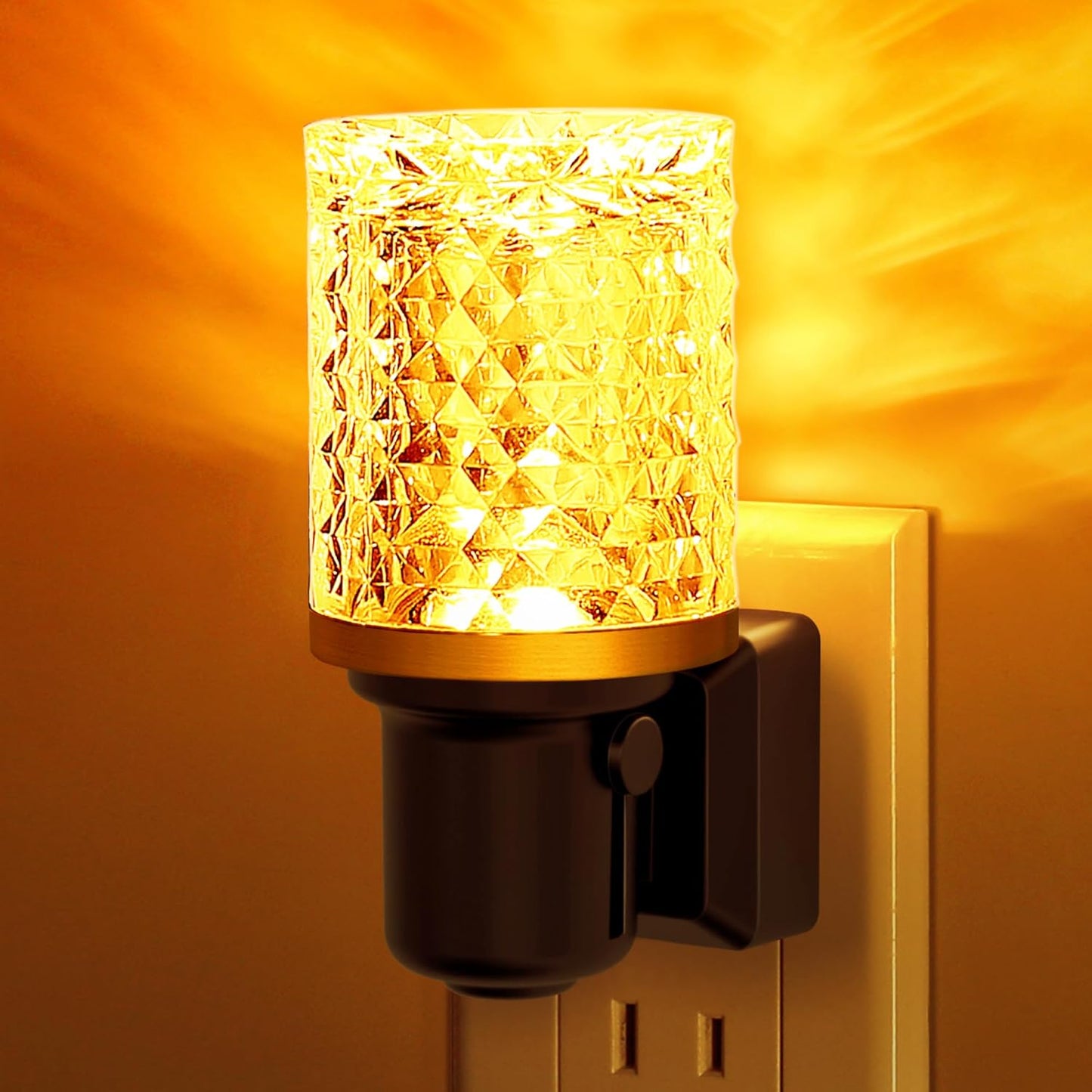 L LOHAS LED Night Light, Dimmable Night Lights Plug into Wall, Automatic Night Lights Plug in with Auto Light Sensor,Adjustable Brightness Amber LED Night Light, for Bedroom Hallway Home Decor
