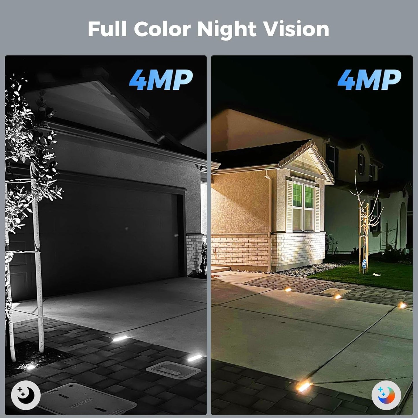 Hiseeu Solar Security Cameras Wireless Outdoor 2 Pack, Battery Powered 3K 4MP wifi Cameras for Home Surveillance, PIR/AI Motion Detection, Waterproof, Color Night Vision, 2-Way Audio, Cloud/SD Storage