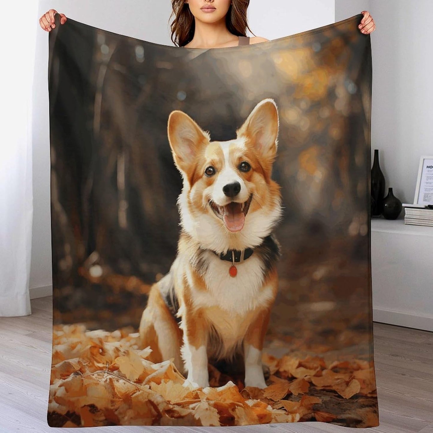 Corgi Dog Throw Blanket for Couch Super Soft Warm Lightweight Throw Blankets Cozy Flannel Bed Blanket Cute Decorative Blankets for All Seasons Home Decor Gift 30"*40"（76 * 100cm）