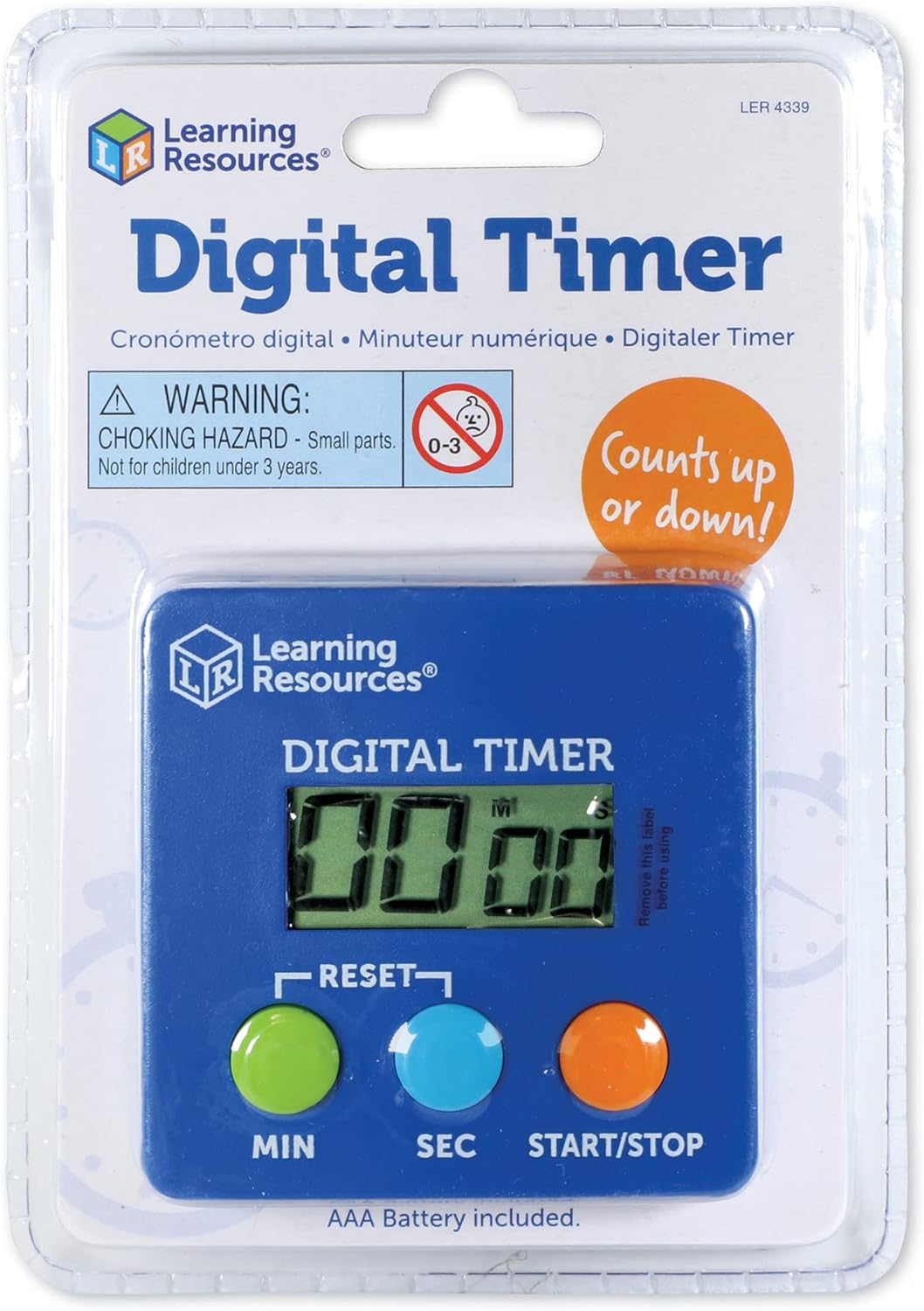 Learning Resources Digital Timer, Counts Down and Up, Displays Seconds and Minutes