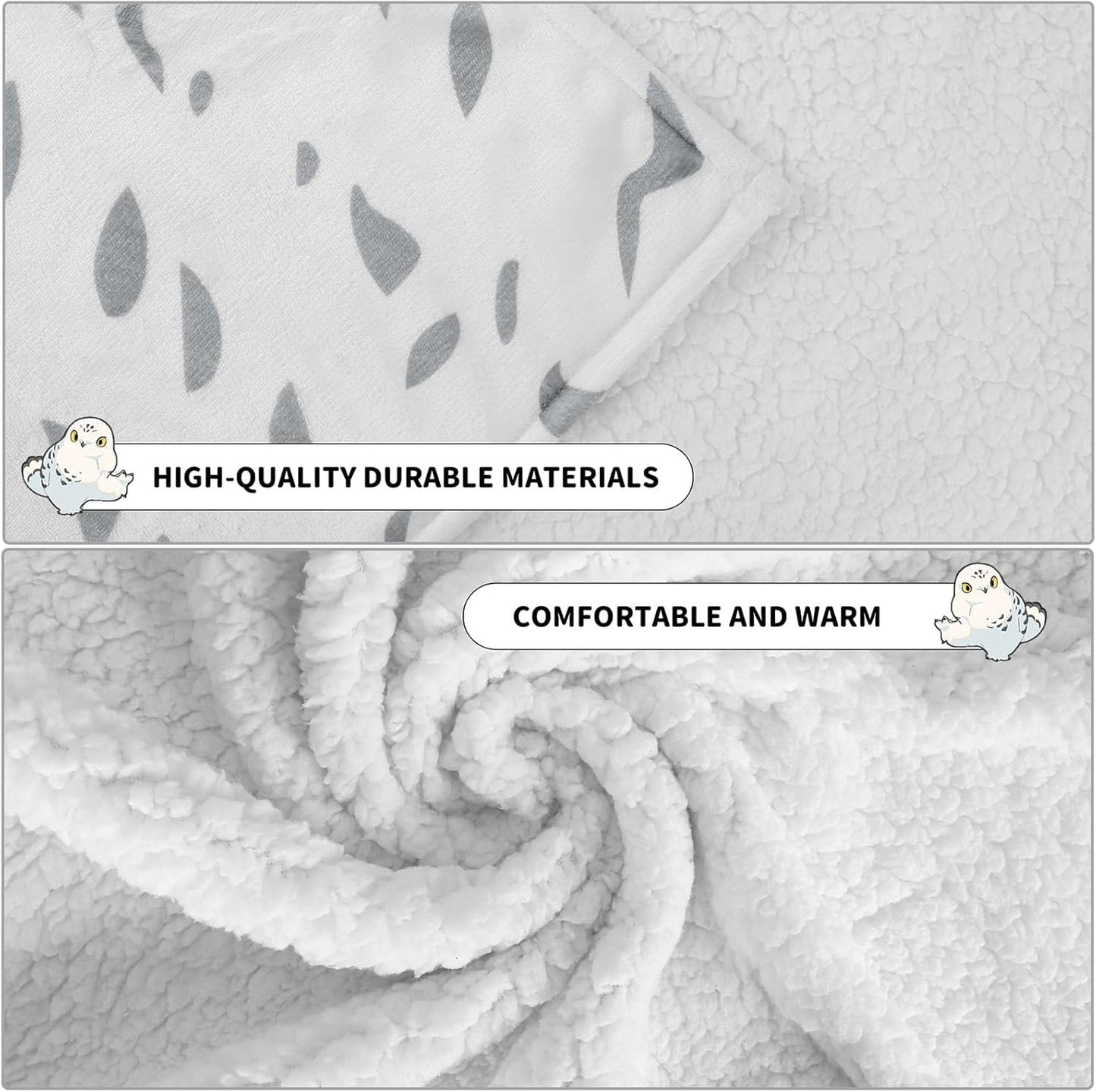 Snowy Owl Wearable Hooded Blanket Adult Gift - Cozy Blanket Hoodie Cape Throw for Women Men, Birthday Holiday Presents