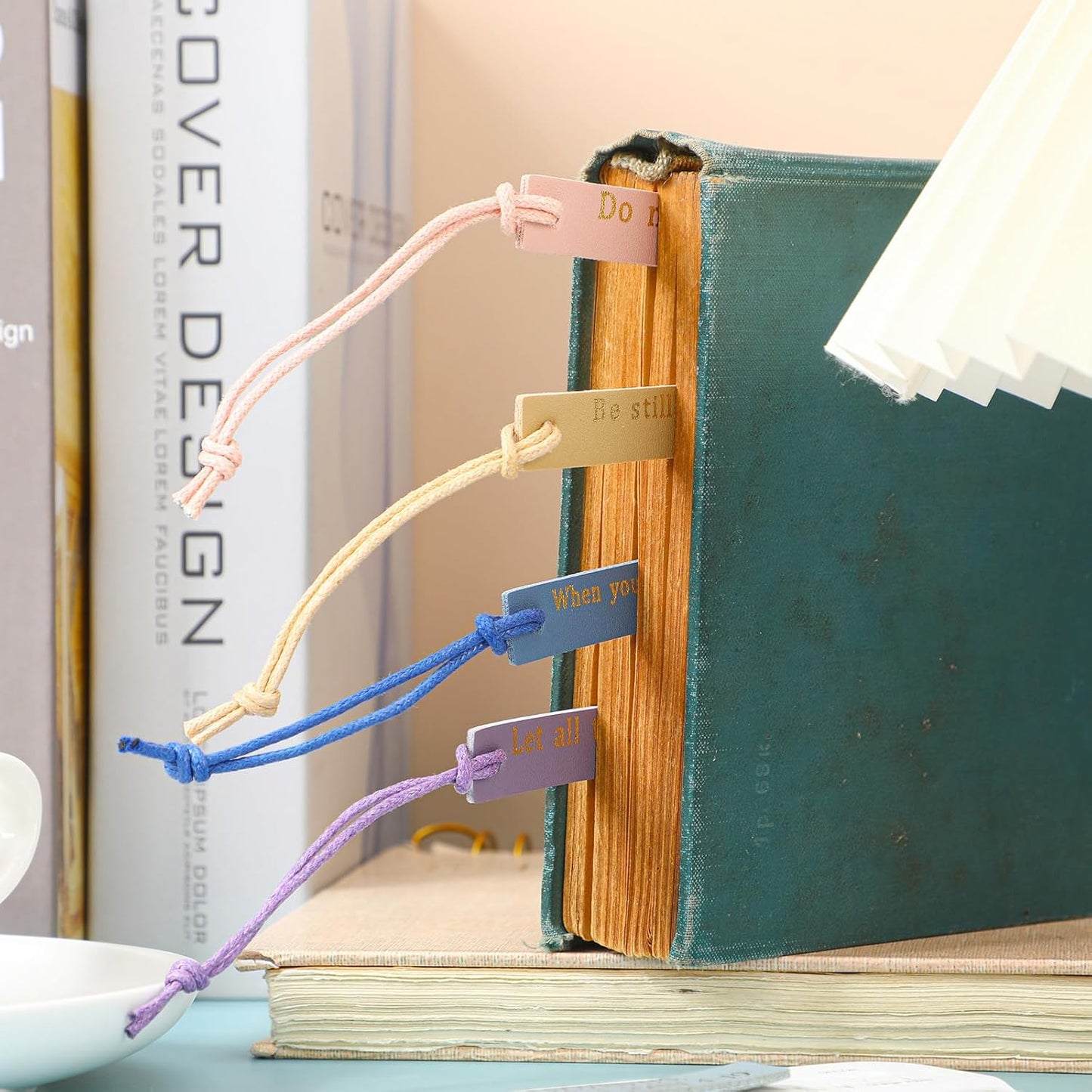 Skyygemm 10 Pcs Christian Bookmarks Christian Gifts for Women Leather Religious Bookmarks Handmade Bible Book Lovers Readers Female Church Book Club(Pastel)