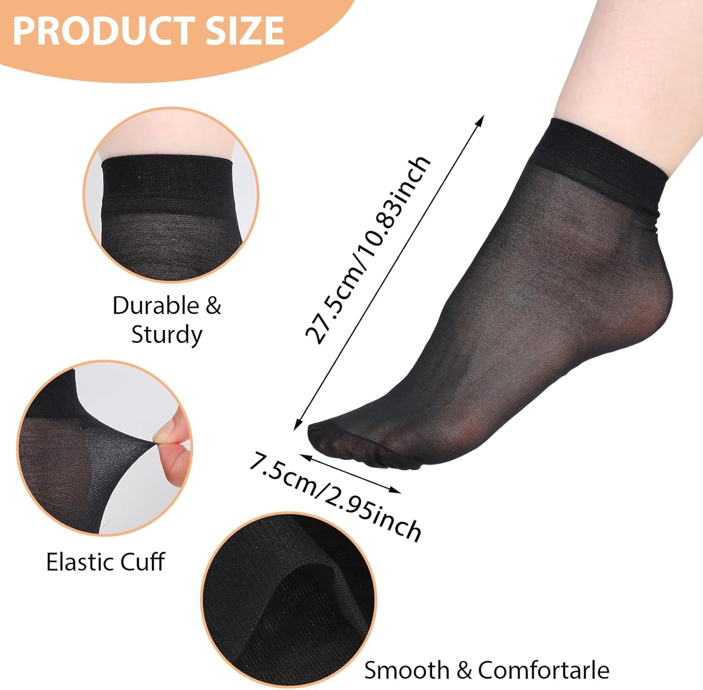 10 Pairs Nude Ankle Socks Sheer Socks Women Ankle Summer Breathable Nylon Socks Thin Ankle Stockings for Women