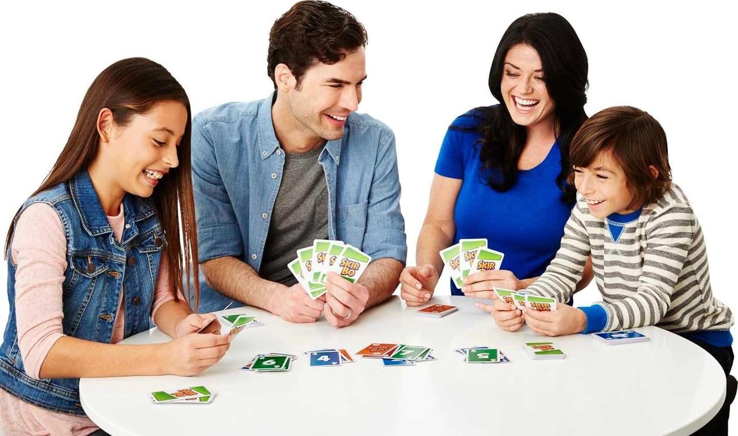 Mattel Games Skip Bo Card Game in Decorative Tin with 162 Cards, Sequencing Family Game for 2 to 6 Players, Kids Gift for Ages 7 Years & Older (Amazon Exclusive)