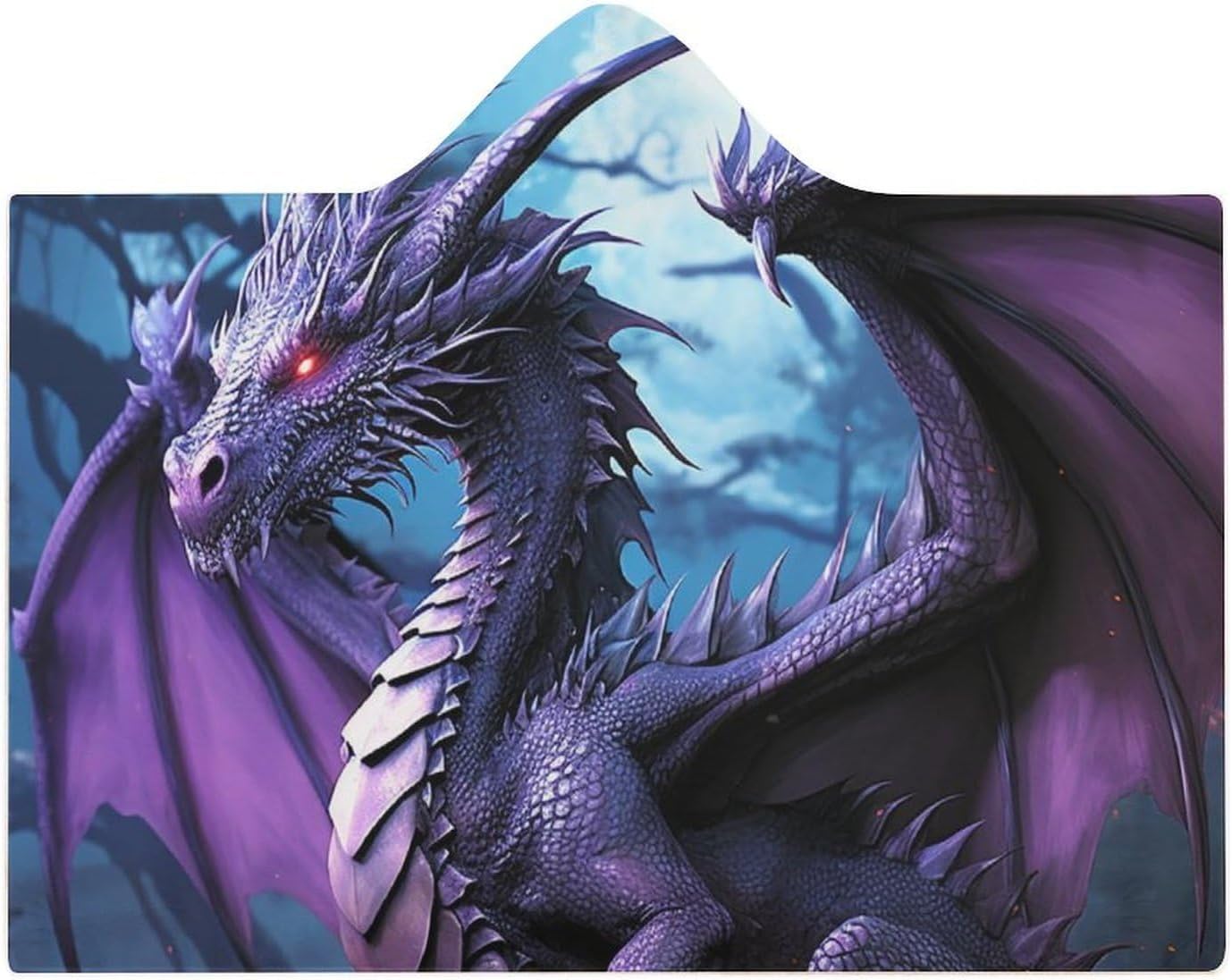 Purple Dragon Purple Moon Wearable Blanket Hoodie for Adults Oversized Fleece Hooded Sweatshirt Blanket Soft Cozy Wrap