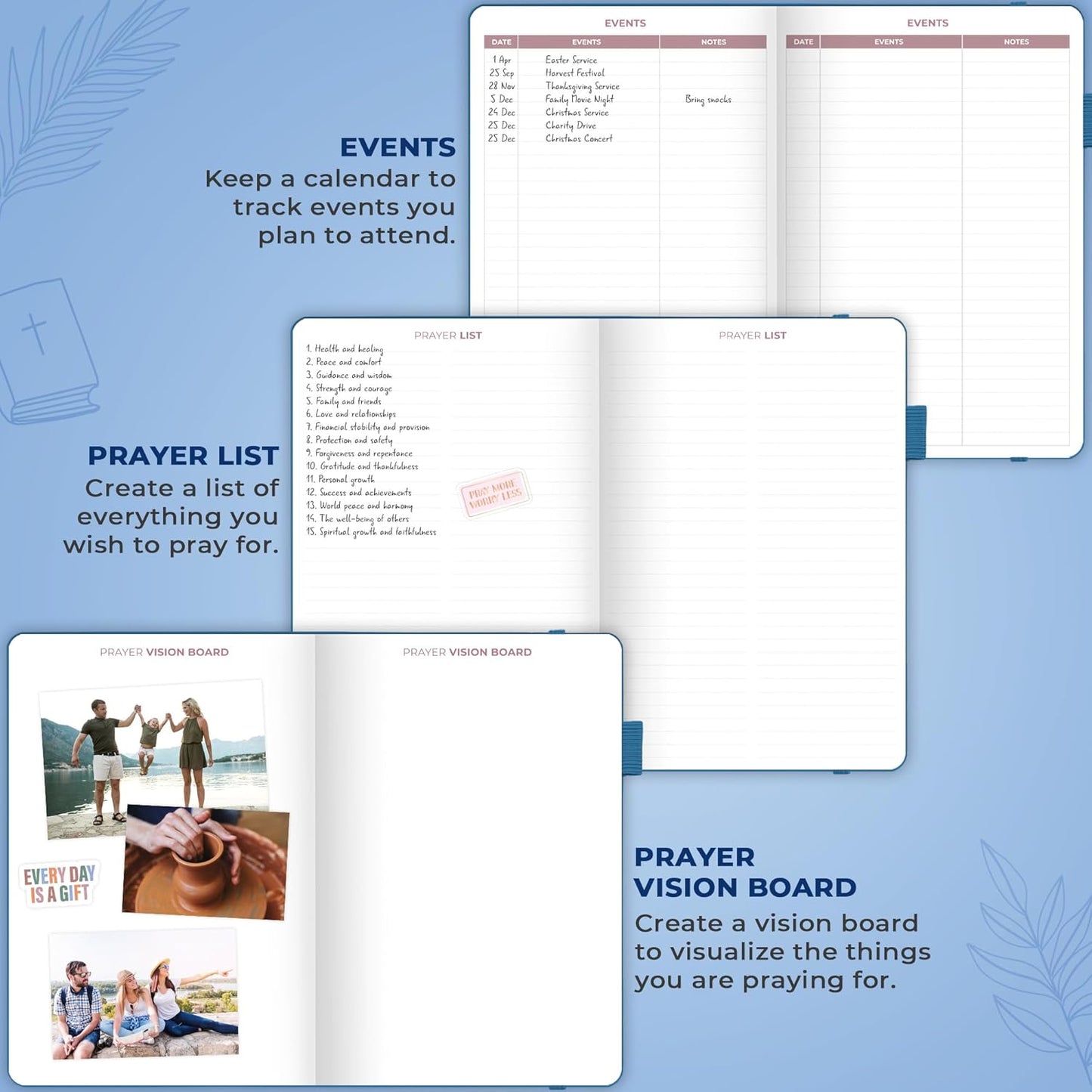 Clever Fox Daily Faith Journal – Guided Prayer, Gratitude & Bible Study Notebook – Faith Based Gifts & Journaling Supplies for Women (Mystic Blue)