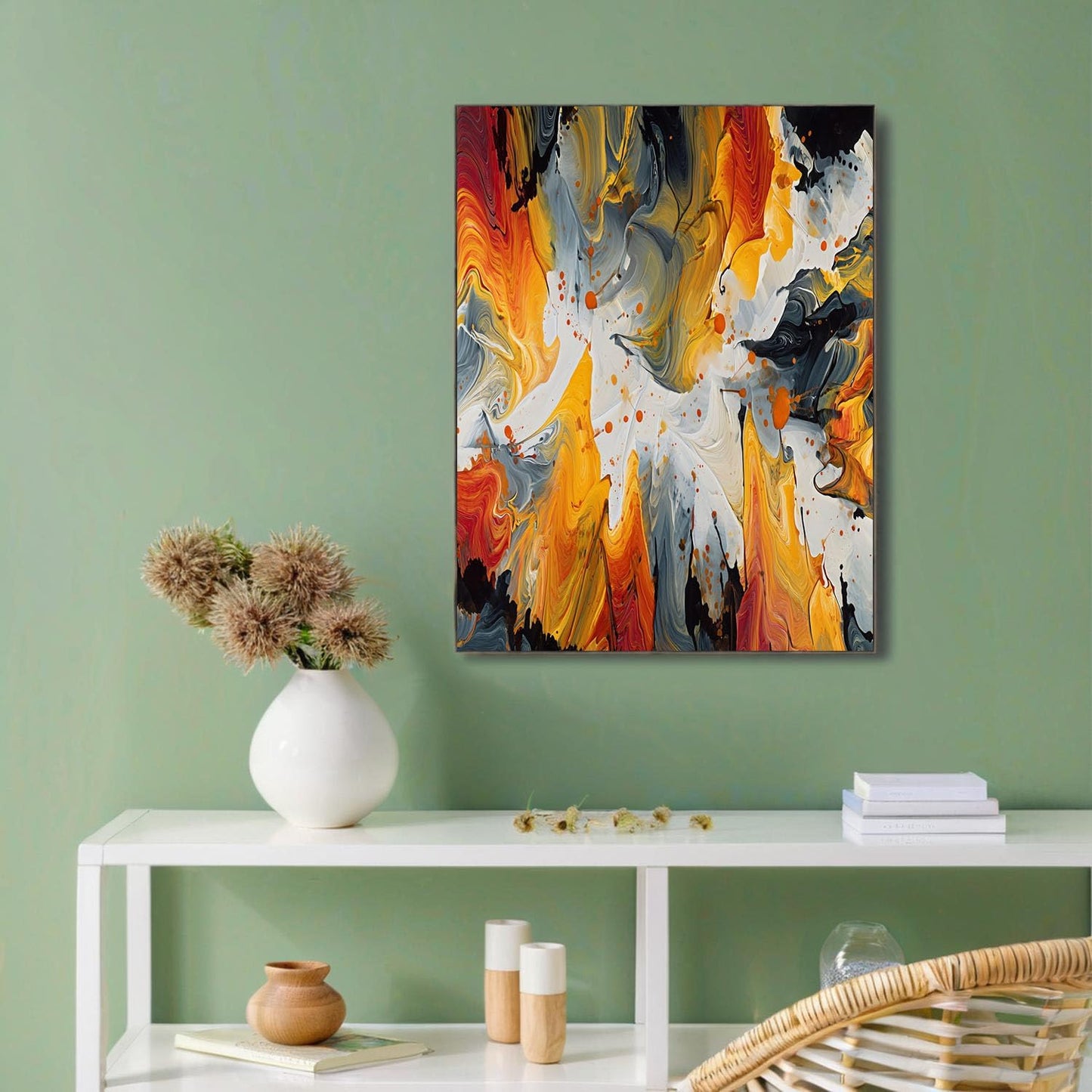 GDJSMIN Abstract Painting Wall Art, Marble Swirl Pattern Poster for Reading Room Living Room Decor 24 x 36 inch Unframed