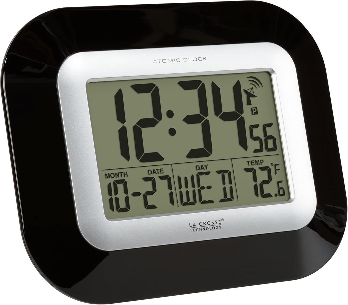 La Crosse Technology Atomic Wall/Table Clock, 7.2-inch H x 8.95-inch W x 1.2-inch D (WT-8005U-B)