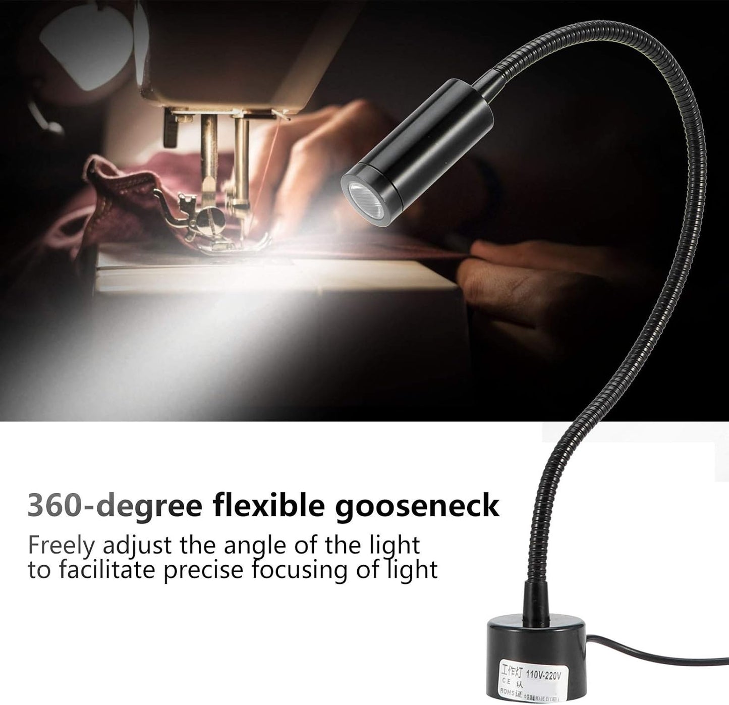 Fafeicy Adjustable Lamp with Magnetic Base, Swing Arm Lamp, Flexible Table LED Working Light - for Study/Reading/Office/Work