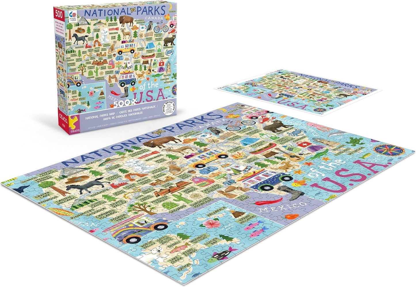Ceaco - National Parks Map - 500 Piece Jigsaw Puzzle