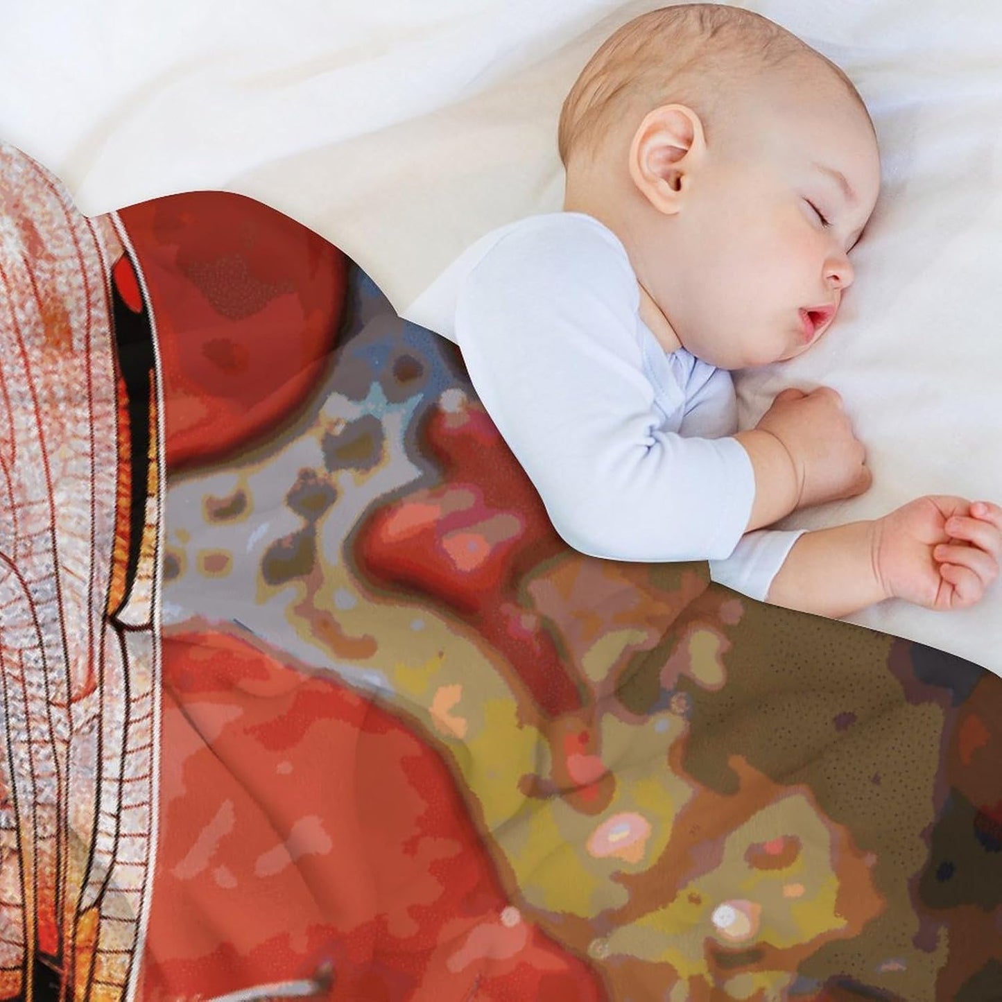 Red Dragonfly Blanket Super Soft Lightweight Throw Blanket Cute Cozy Warm Bed Blanket Decorative Fuzzy Blanket All-Season Home Decor Gift for Sofa Couch Living Room 50"*60"（130 * 150cm）