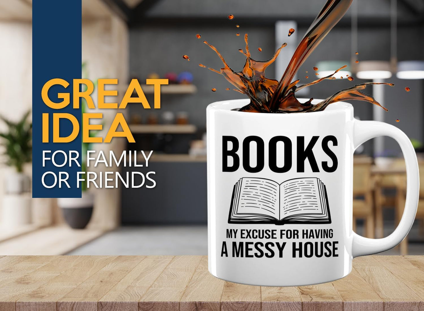 Book Lover Coffee Mug 11oz White -Books My excuse - Bookworm Literature Library Book Lover Reader Booked Editor Intellectual Studious