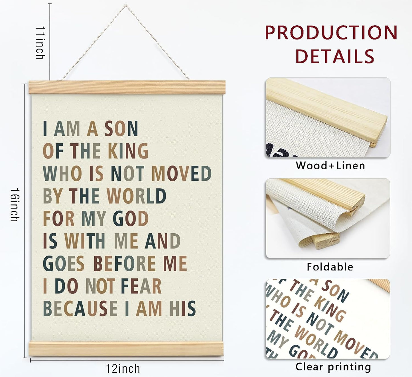 foedor Daily Affirmations Poster, Little Boys Christian for Toddler Room Decor,Positive Wall Decor Posters for Boys Room Classroom Playroom Nursery,12x16 Inch