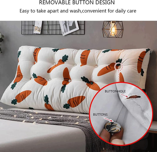Bolster Triangular Headboard Backrest Positioning Support Reading Wedge Pillow Thicken Lumbar Pillow Removable Cover(Size:180x30x60cm,Color:B)