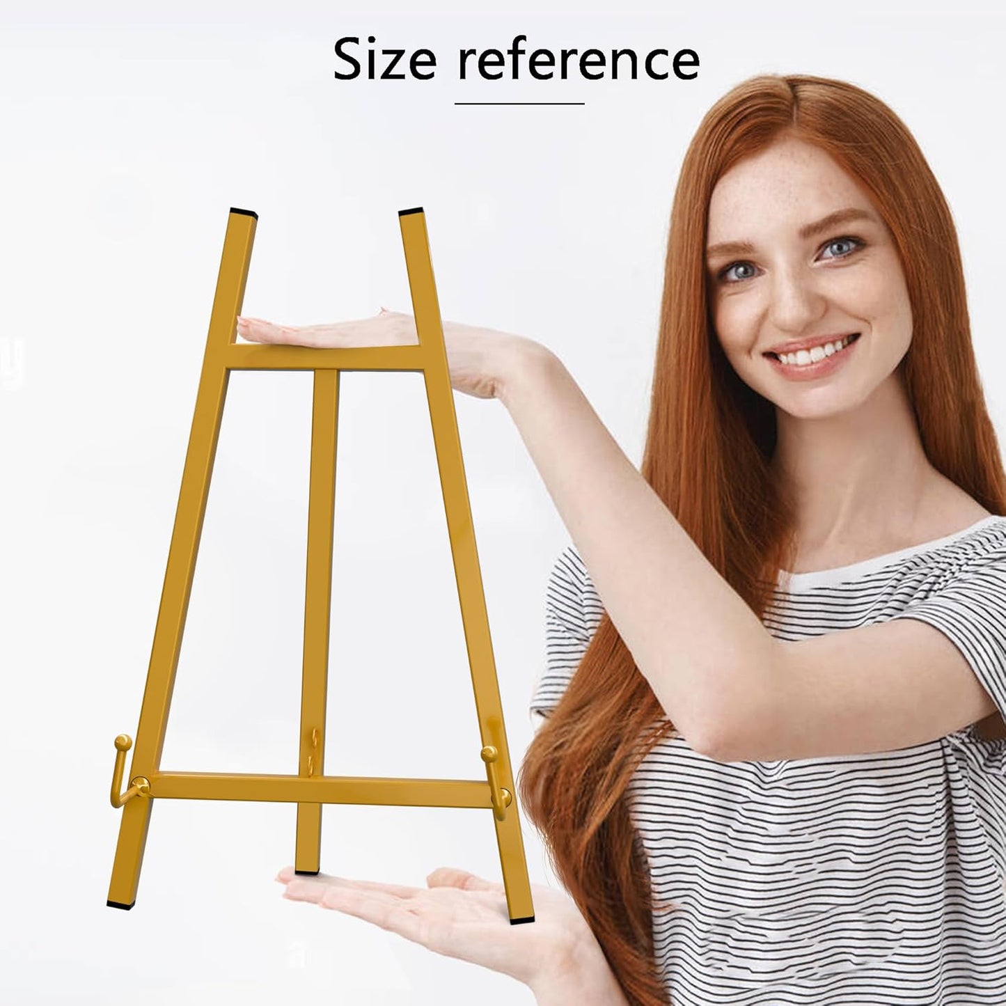 Table Top Easels for Display, Metal Small Easel Stand for Display Tripod Art Picture Mirror Modern Plate Holder Floor Stands for Display Book Photo Wedding Sign(Gold)