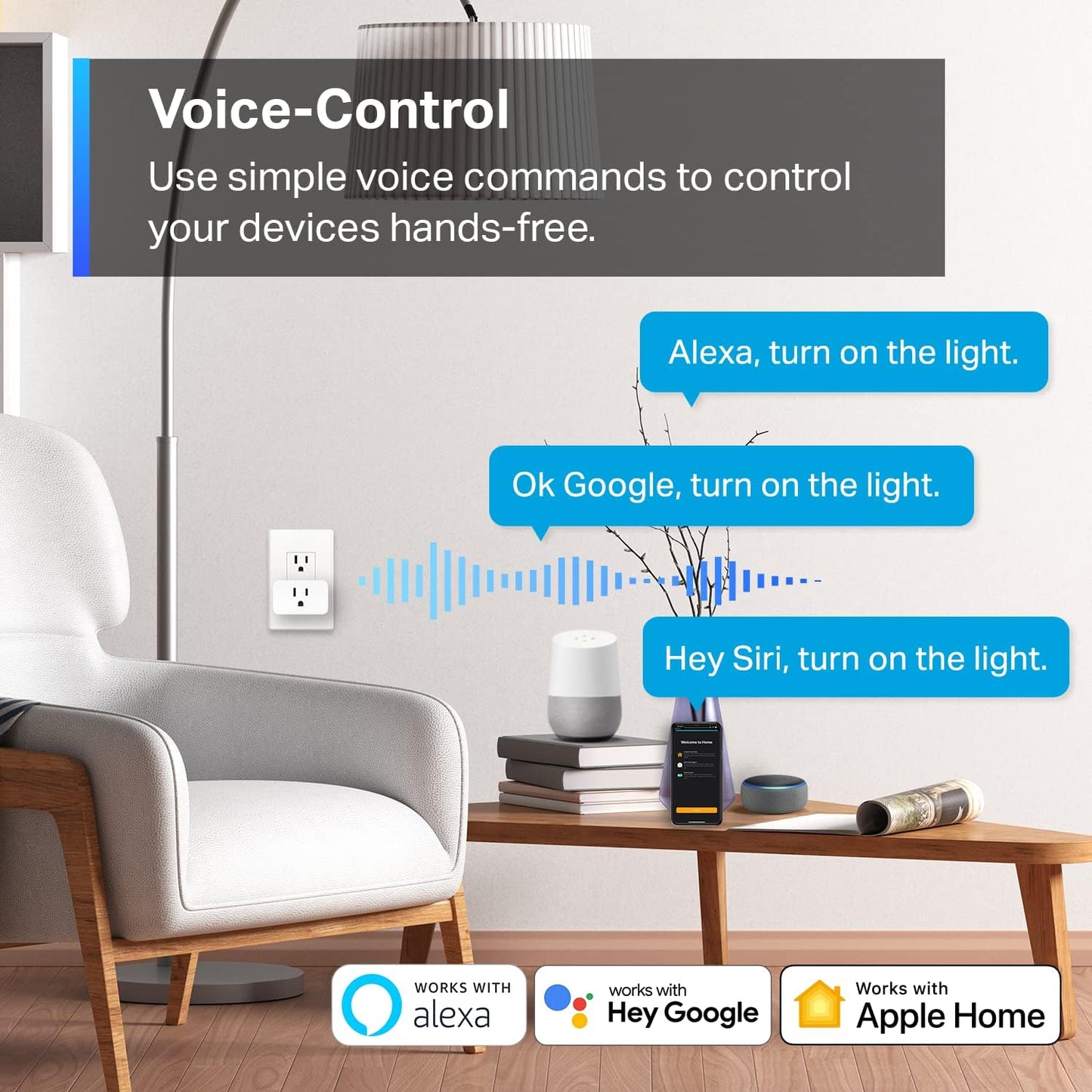 TP-Link Tapo Apple HomeKit Smart Plug Mini, Compact Design, 15A/1800W Max, Super Easy Setup, Works with Siri, Alexa & Google Home, UL Certified, 2.4G Wi-Fi Only, White, Tapo P125(2-Pack)