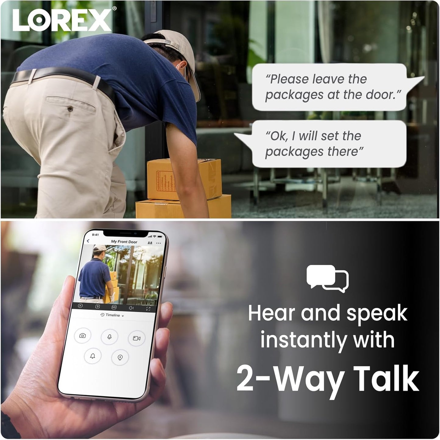 Lorex Outdoor 4K IP Add-On Metal Bullet Security Camera | NVR Add-On | Smart Motion Detection | 2-Way Talk | Color Night Vision | IP67 Waterproof | Requires Recorder