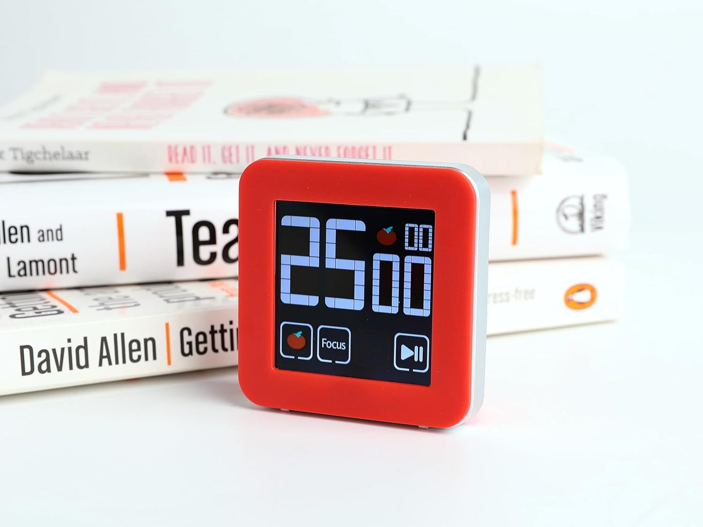 Fooocus Pomodoro Timer, Color Touch Screen, Preset/Custom Modes, Pomodoro Accumulation, Buzzer/Vibration/Flash Alarm for Work, Office, Study, Task, 25/5 min & Custom Countdown Cycle