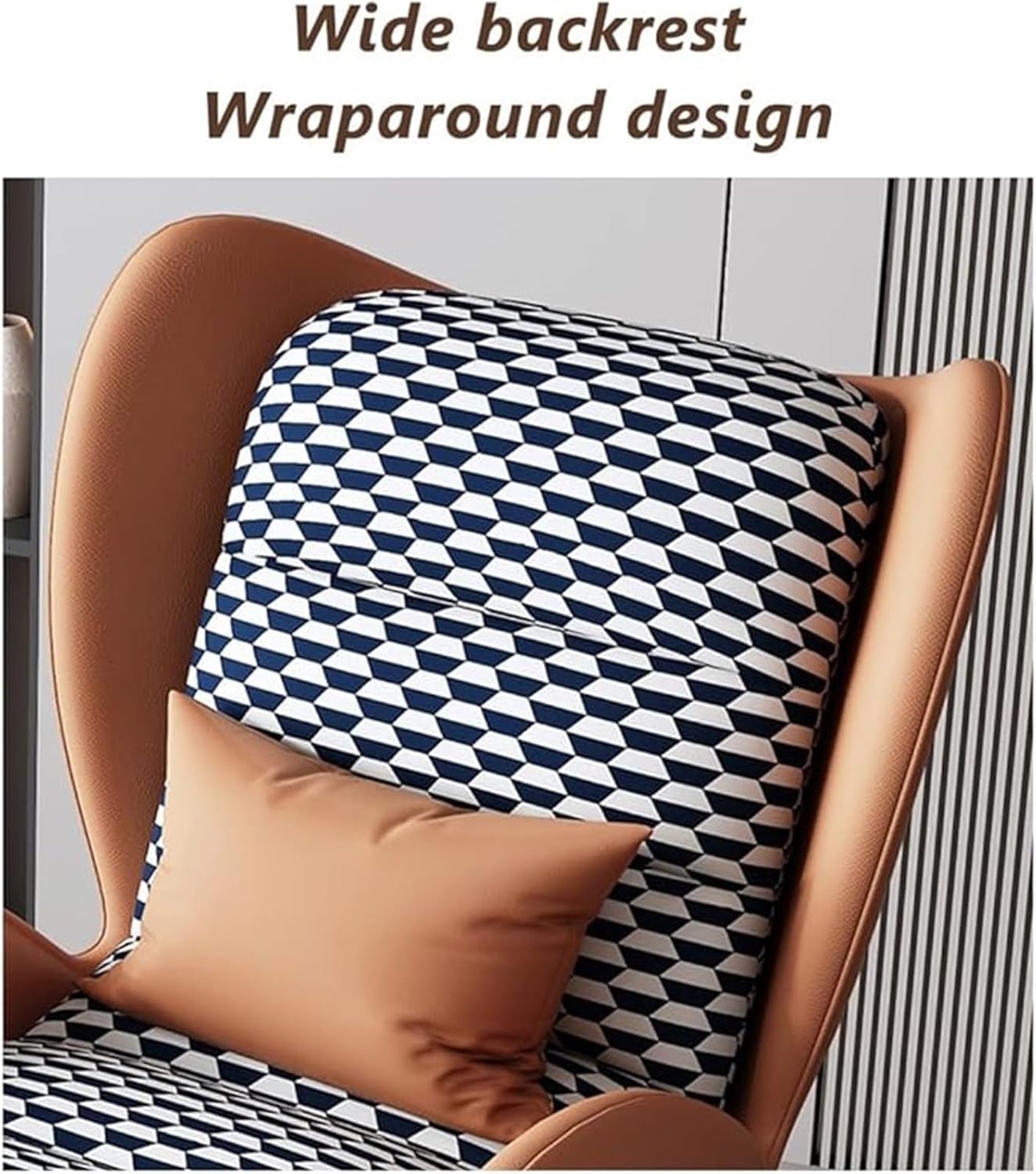 LSLYTQ Indoor Glider Rocker Chair - Comfortable Recliner Sofa Chair for Living Room - Upholstered Accent Rocking Chairs with Solid Wood Furniture