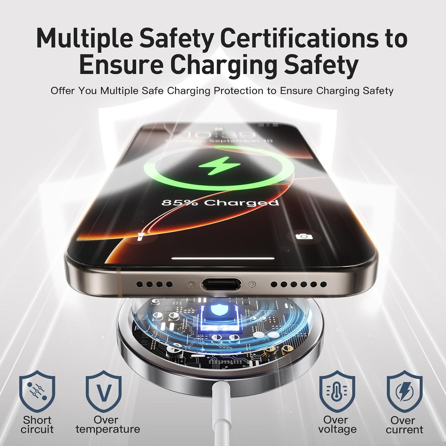 RYND 2026 Latest Magnetic Wireless Charger for iPhone: Mag Safe Charger Fast Charging Pad Compatible with iPhone 17 16 15 14 13 12 Pro Max Plus & Airpods 2 3 4Pro(3 Pack)