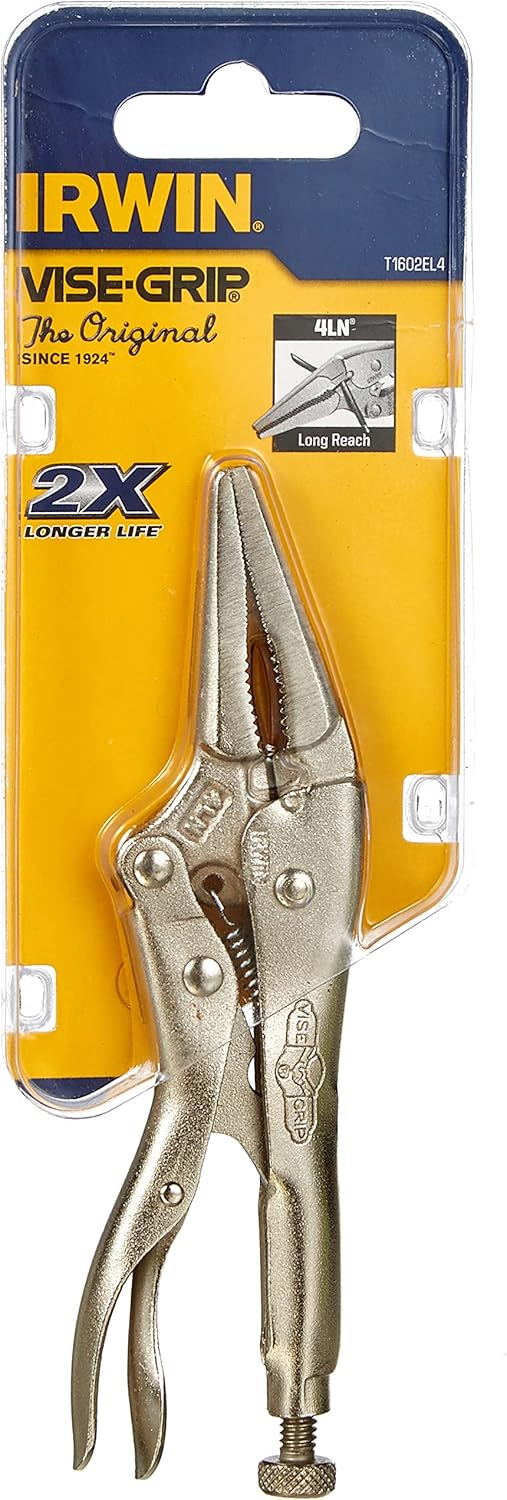 IRWIN VISE-GRIP Original Locking Pliers, Long Nose, 4-Inch (1602L3), 100mm