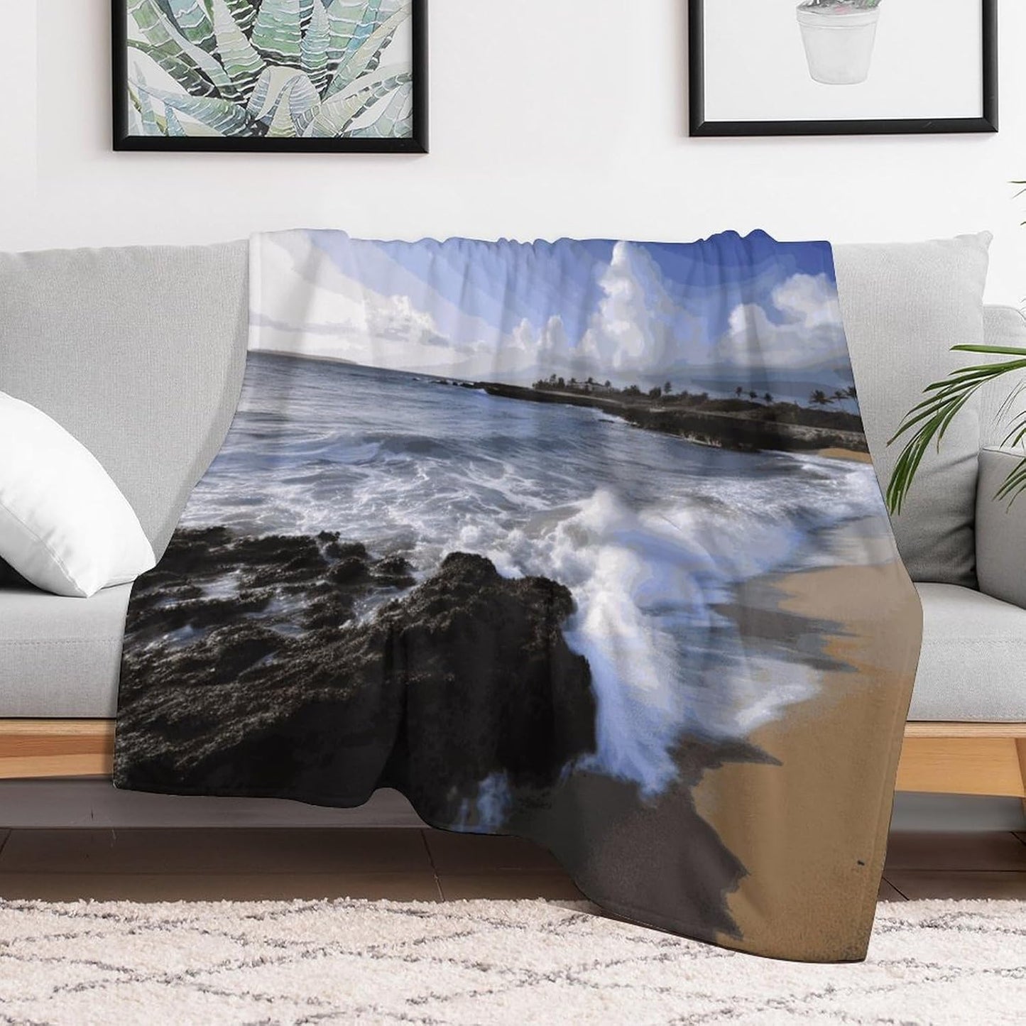 Puerto Rico - Beach Blanket Super Soft Lightweight Throw Blanket Cute Cozy Warm Bed Blanket Decorative Fuzzy Blanket All-Season Home Decor Gift for Sofa Couch Living Room 40"*50" （100 * 130cm）