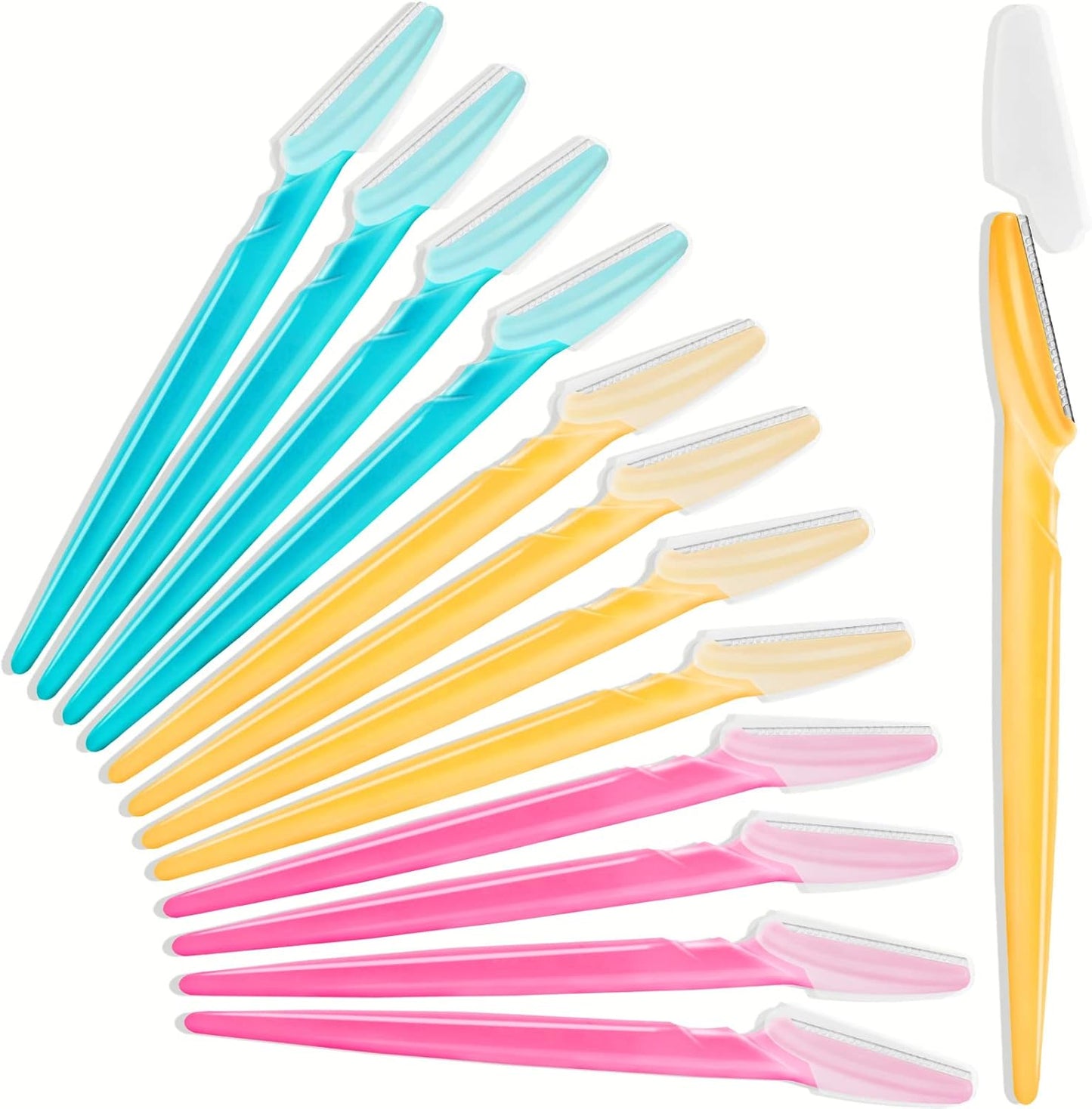 12 Pcs Eyebrow Razor Multipurpose Exfoliating Dermaplaning Tool for Face, Facial and Eyebrow Shaper with Protective Cover for Women Men Use