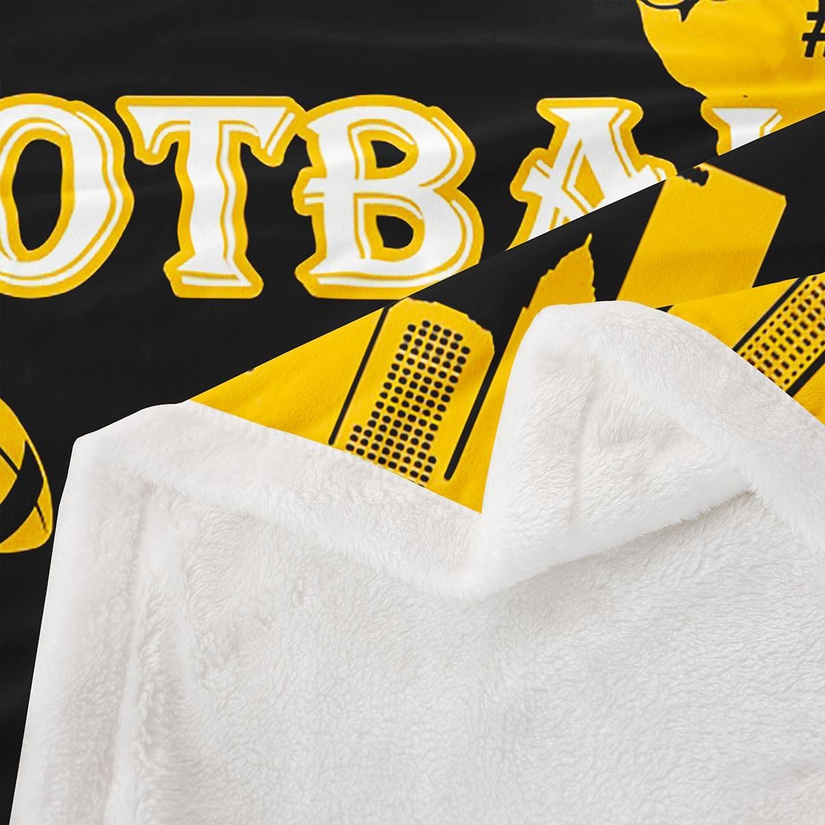 Feelyou Football Fleece Throw Blanket Boys Girls 40"x50" Rugby Sports Sherpa Blanket Plush Fuzzy Women Men Football City Bedroom Decor