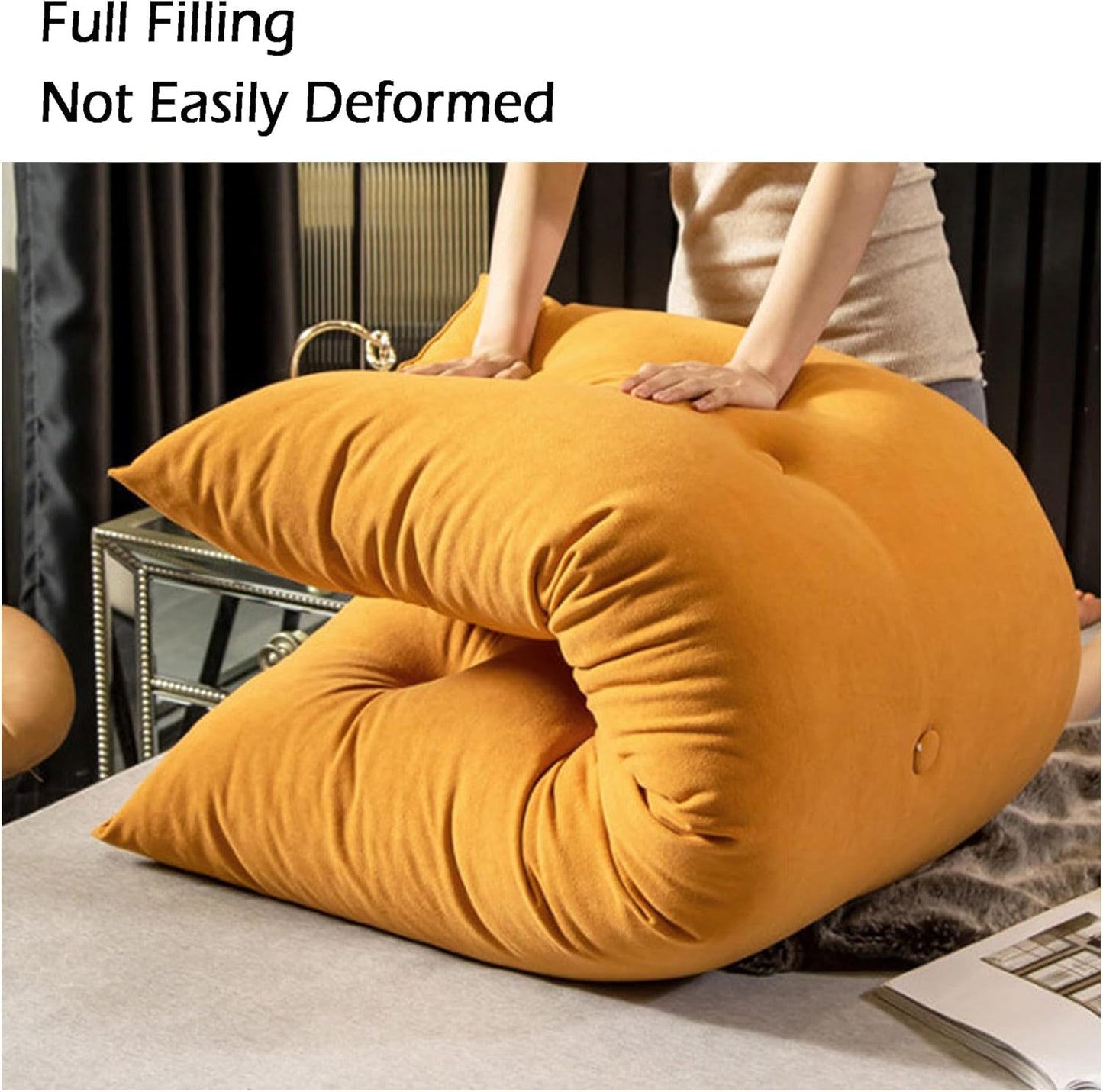 Triangle Headboard Pillow & Backrest Cushion - Removable Lumbar Support for Sofa & Bed, 120x50x20cm, Stylish Orange Decorative Pillow for Comfort & Relaxation (Green1 180 * 50 * 20cm)
