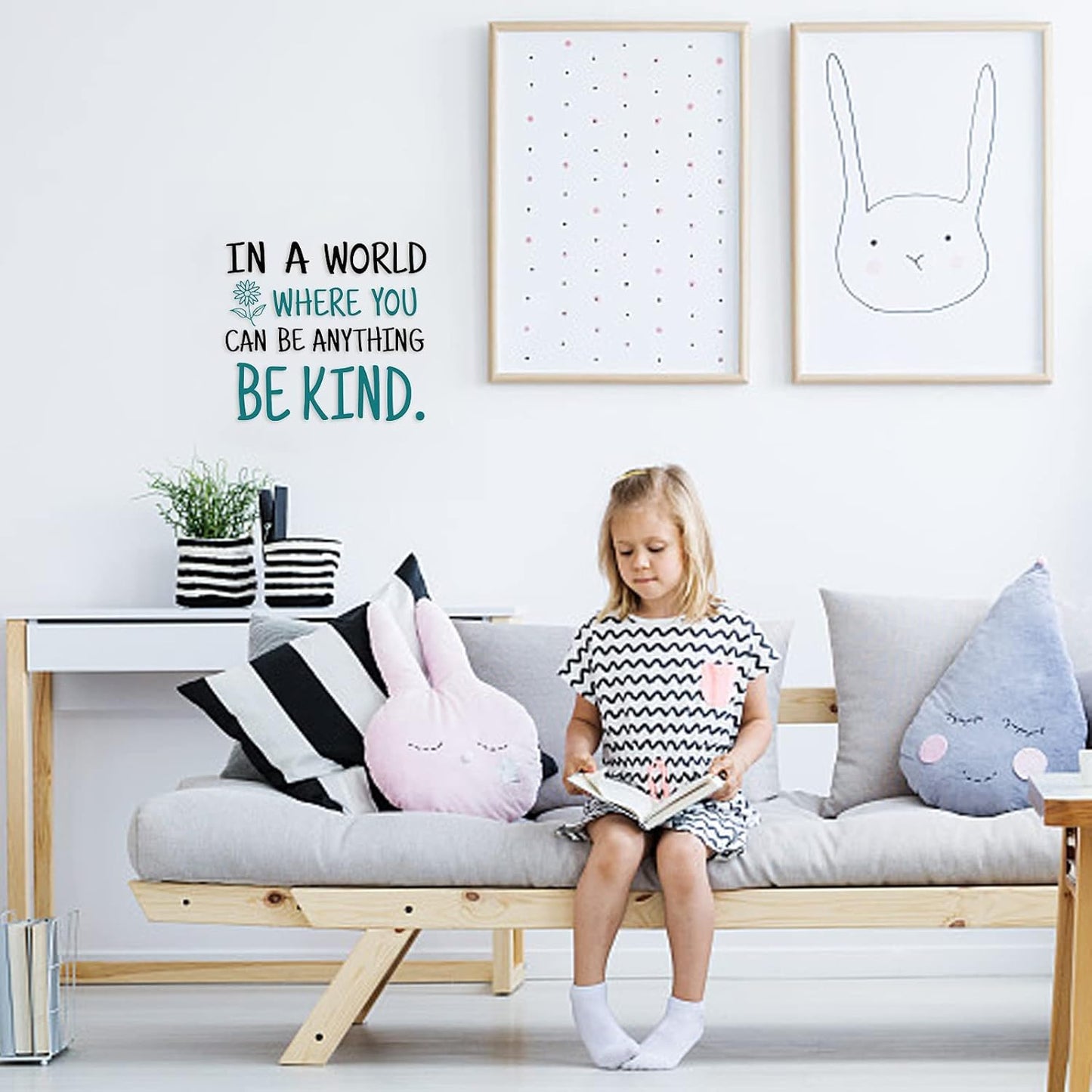 SUPERDANT Be Kind Quotes Wall Sticker in A World Where You Can Be Anything Kind Inspirational Wall Decal Stickers for Kids Vinyl Lettering DIY Art Decor for Office Classroom Kids Room Nursery Home