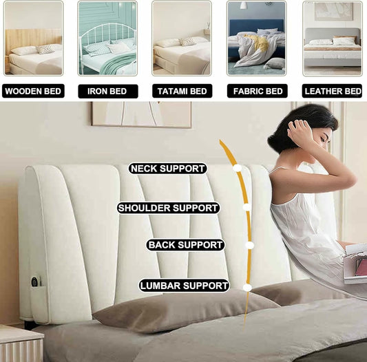 Blue,Paste/35x23x4In,Headboard Pillow Stripe Bedside Cushion Rectangle Headboard Upholstered Bedroom Solid Color Backrest Removable Lumbar Cushion for Bunk Bed Daybed