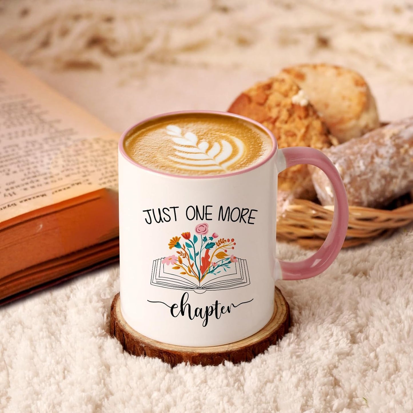 Cabtnca Book Lovers Gifts, Christmas Gifts for Book Lovers Women Readers, Just One More Chapter Mug, Librarian Gift for Readers, Bookaholic, 11 Oz