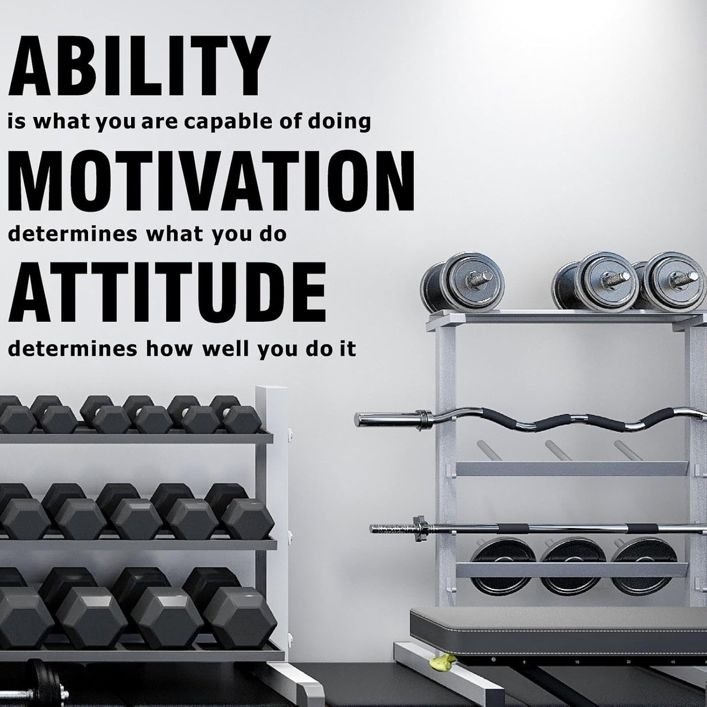Inspirational Quotes Wall Stickers Large Vinyl Positive Saying Wall Decals Black Postive Quote Stickers Inspirational Lettering Decals Gym Motivational Quotes Stickers for Office Gym Home Decor