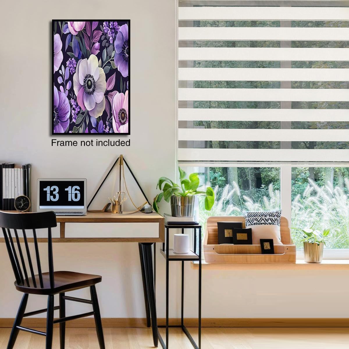 GDJSMIN Artistic Botanical Illustration Wall Art, Watercolor Anemone Pattern Poster for Reading Room Living Room Decor 12x 16 inch Unframed