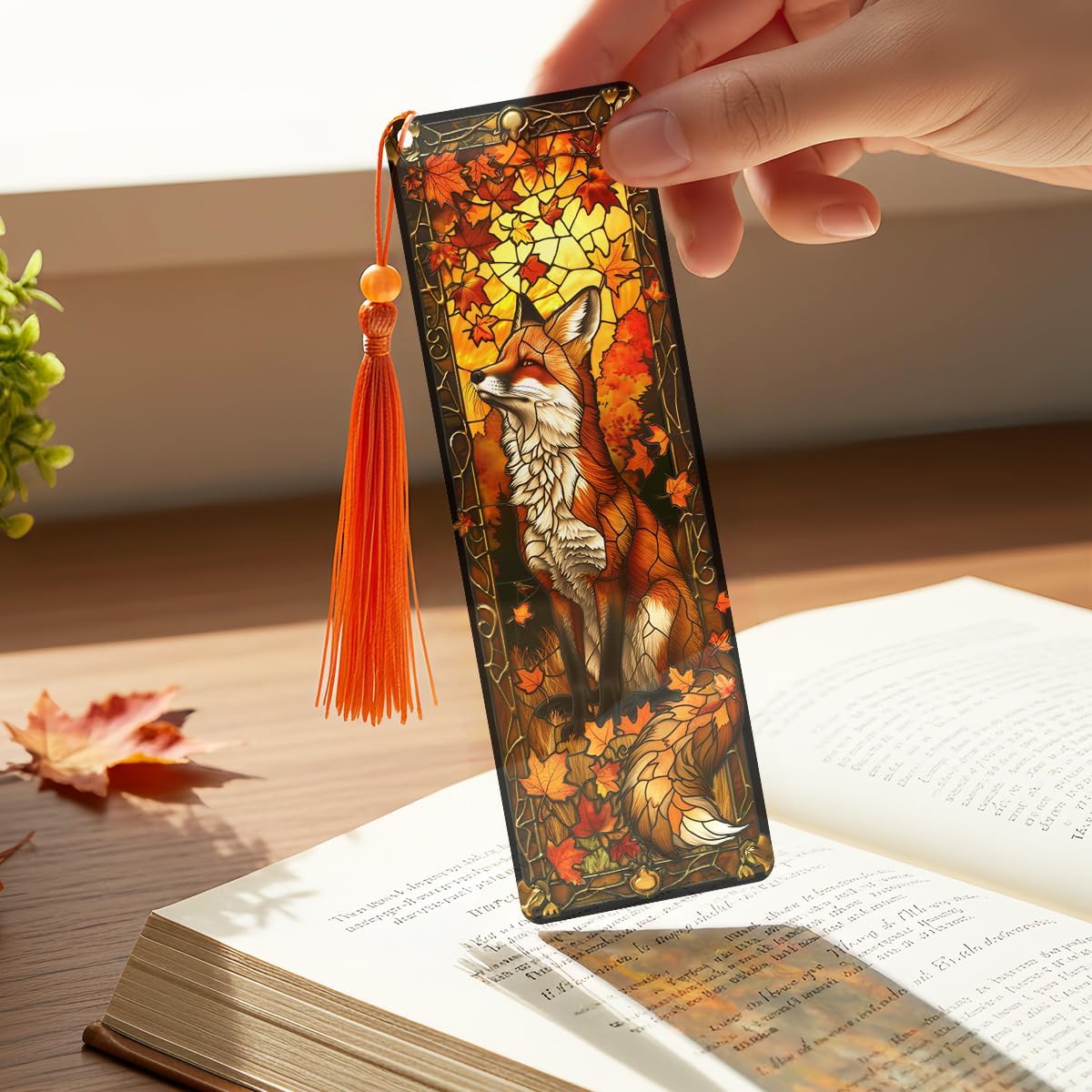 4 Pcs Fantasy Animal Bookmarks Gifts for Reading Women, Stained Glass Transparent PVC Book Marks with Tassels, Cute Black Cat Design Gift, Cool Book Accessories for Book Lovers Bookish